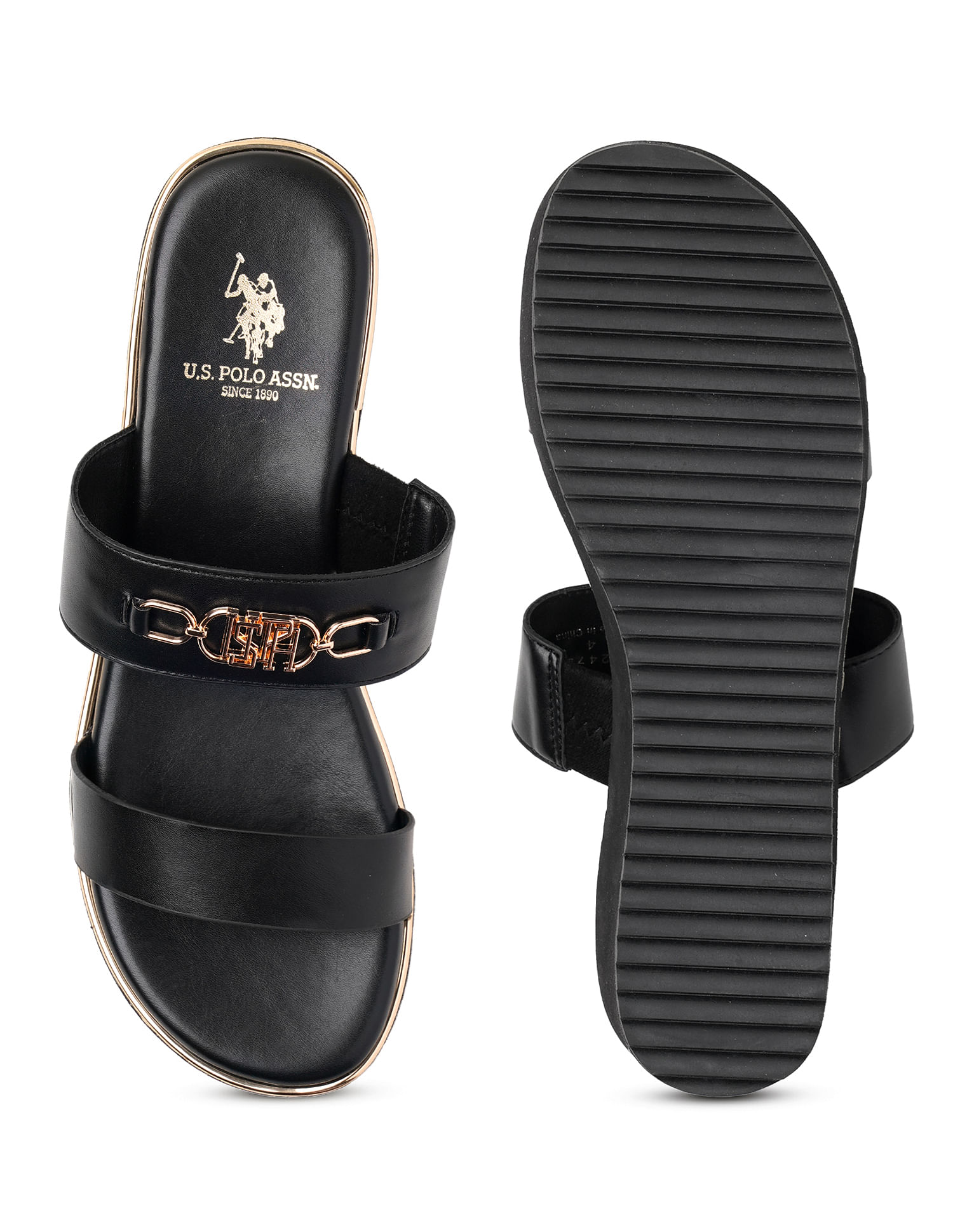U.S. Polo Assn. Women Open Toe Elettra Wedge Sandals