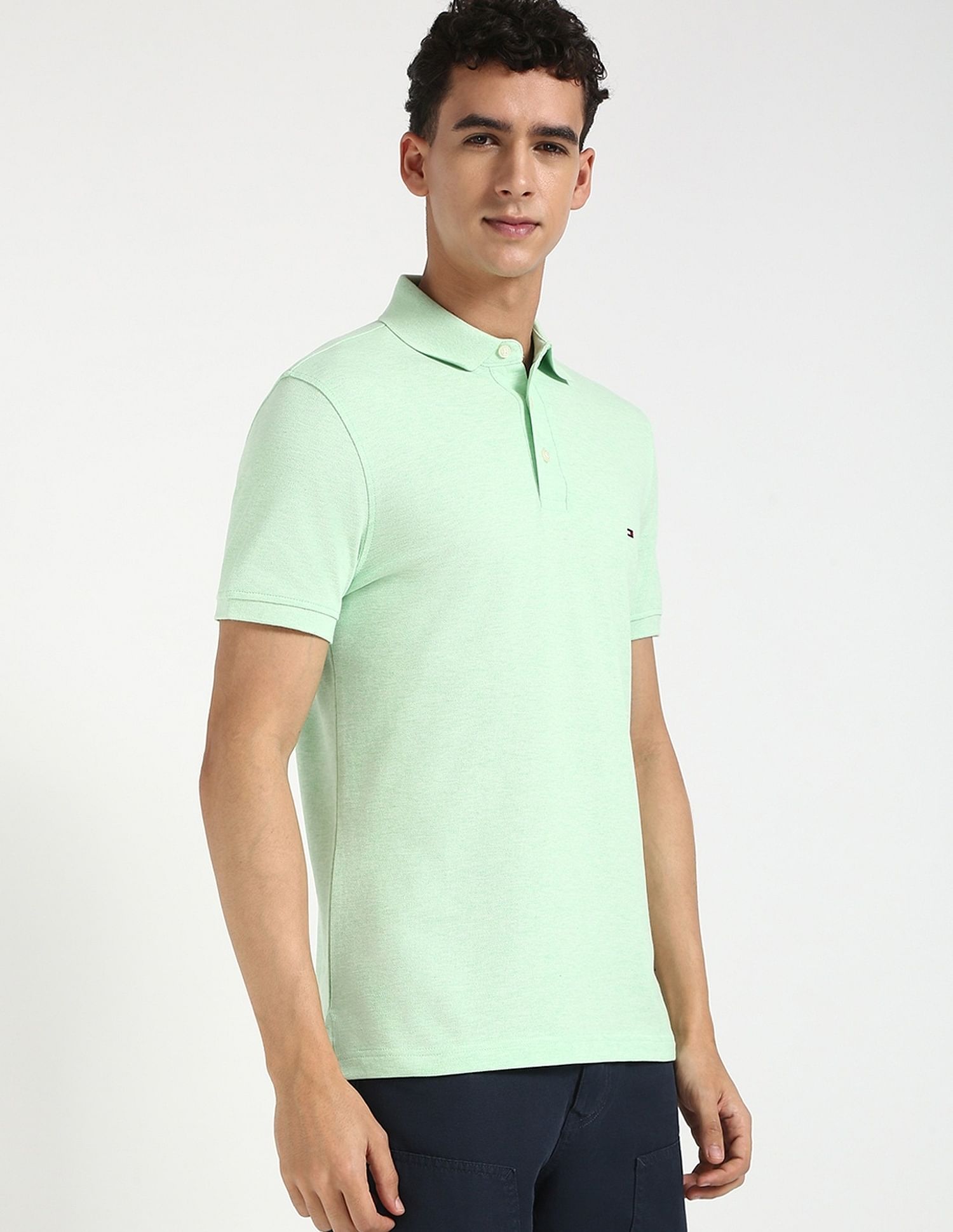 Tommy Hilfiger Solid Slim-Fit Cotton Polo Shirt