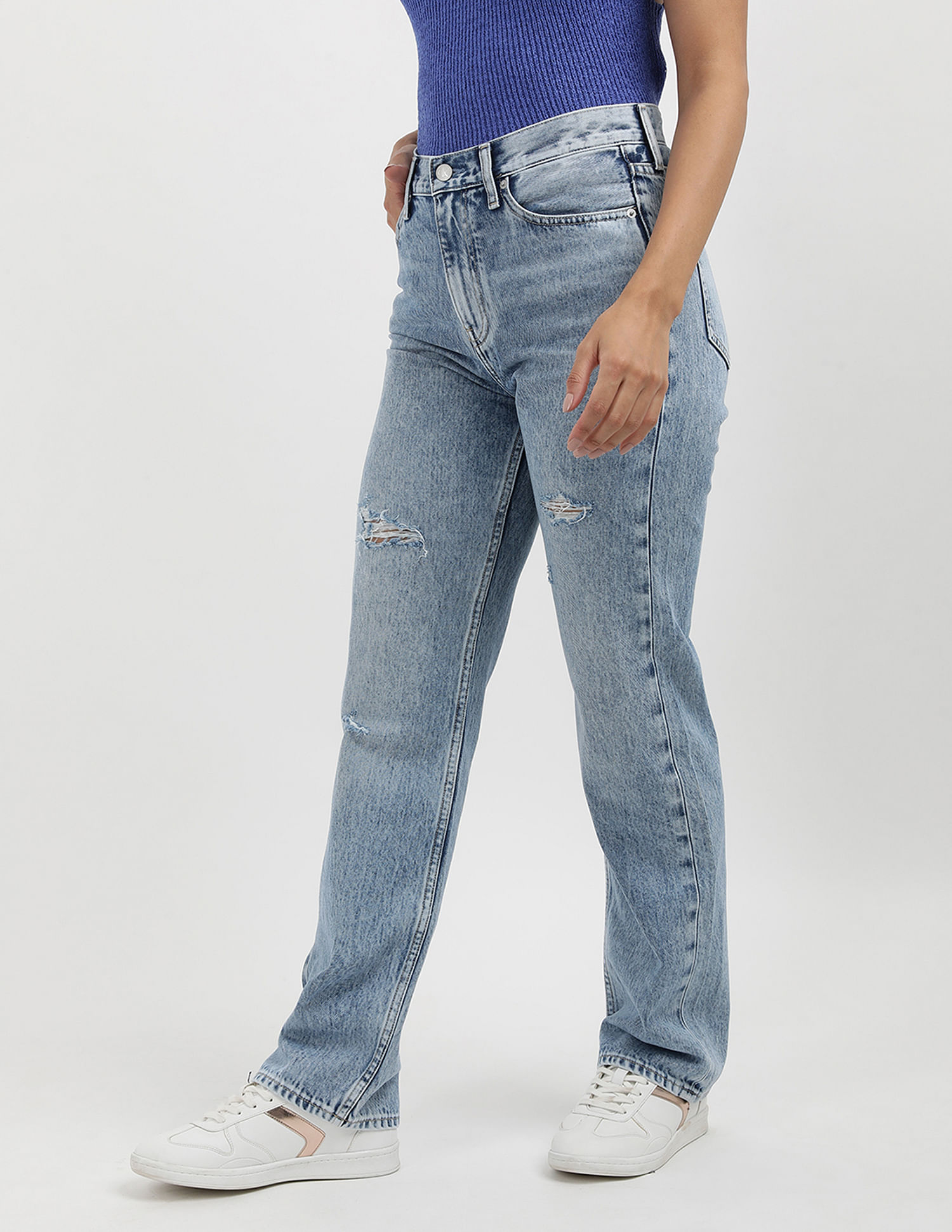 Calvin Klein High Rise Straight Fit Jeans