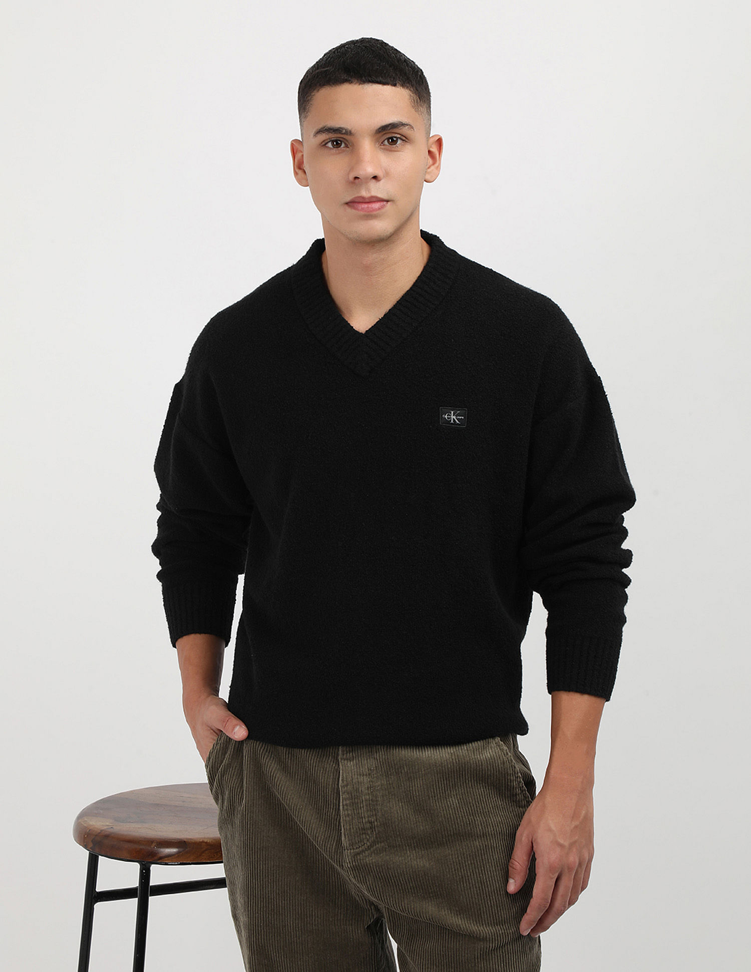 Calvin Klein Jeans Boucle V-Neck Sweater
