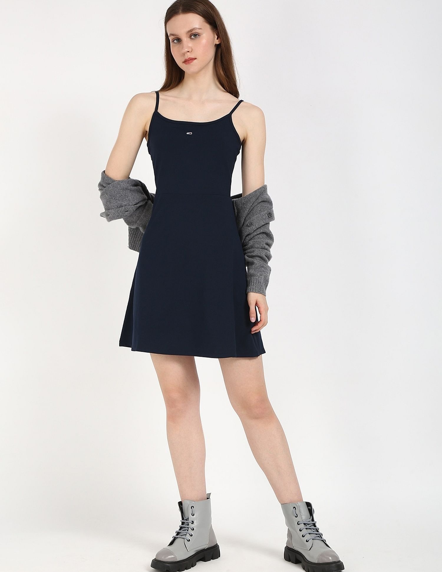 Tommy Hilfiger Cotton Straps Neck Slip Dress