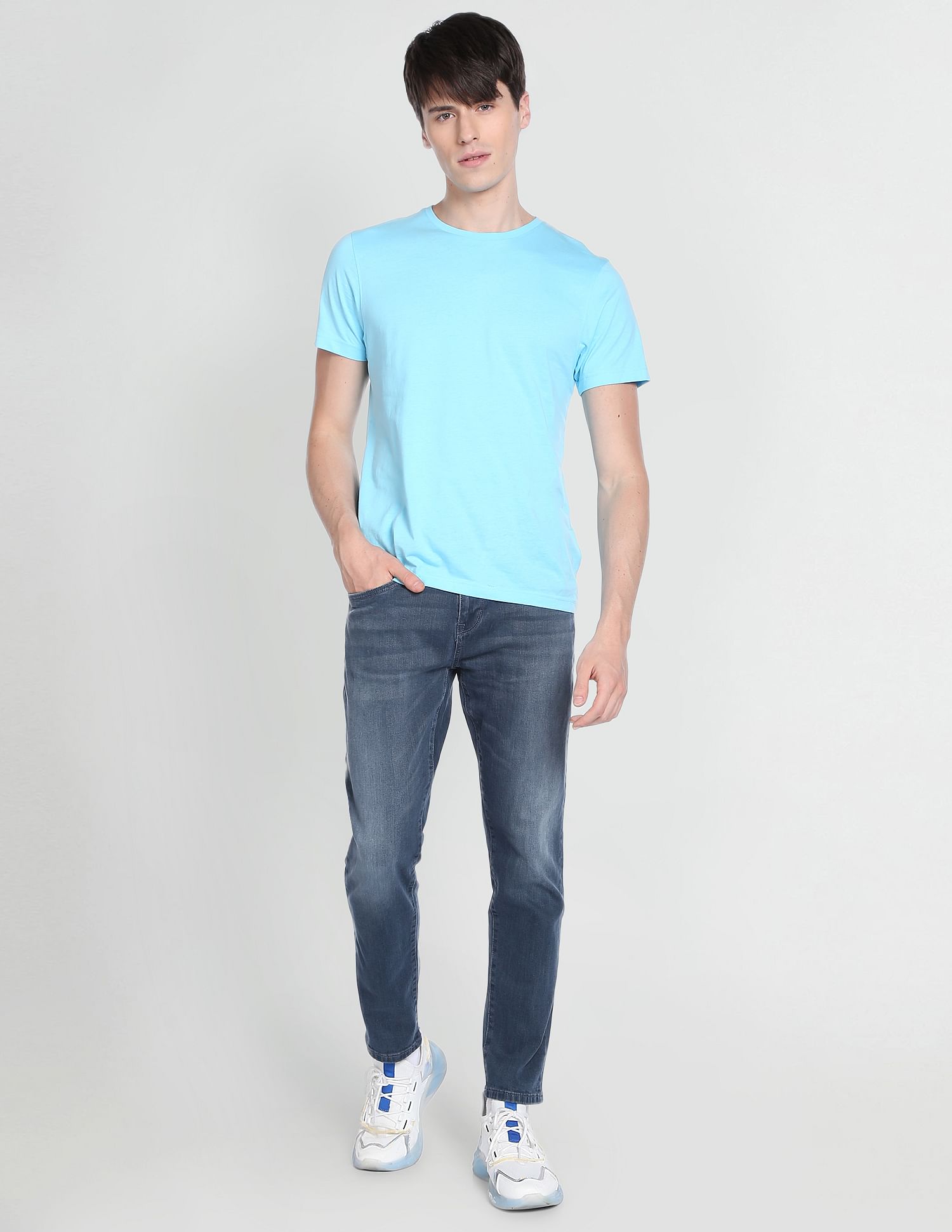 Flying Machine Stone Wash Slim Tapered Fit Classic Vintage Jeans
