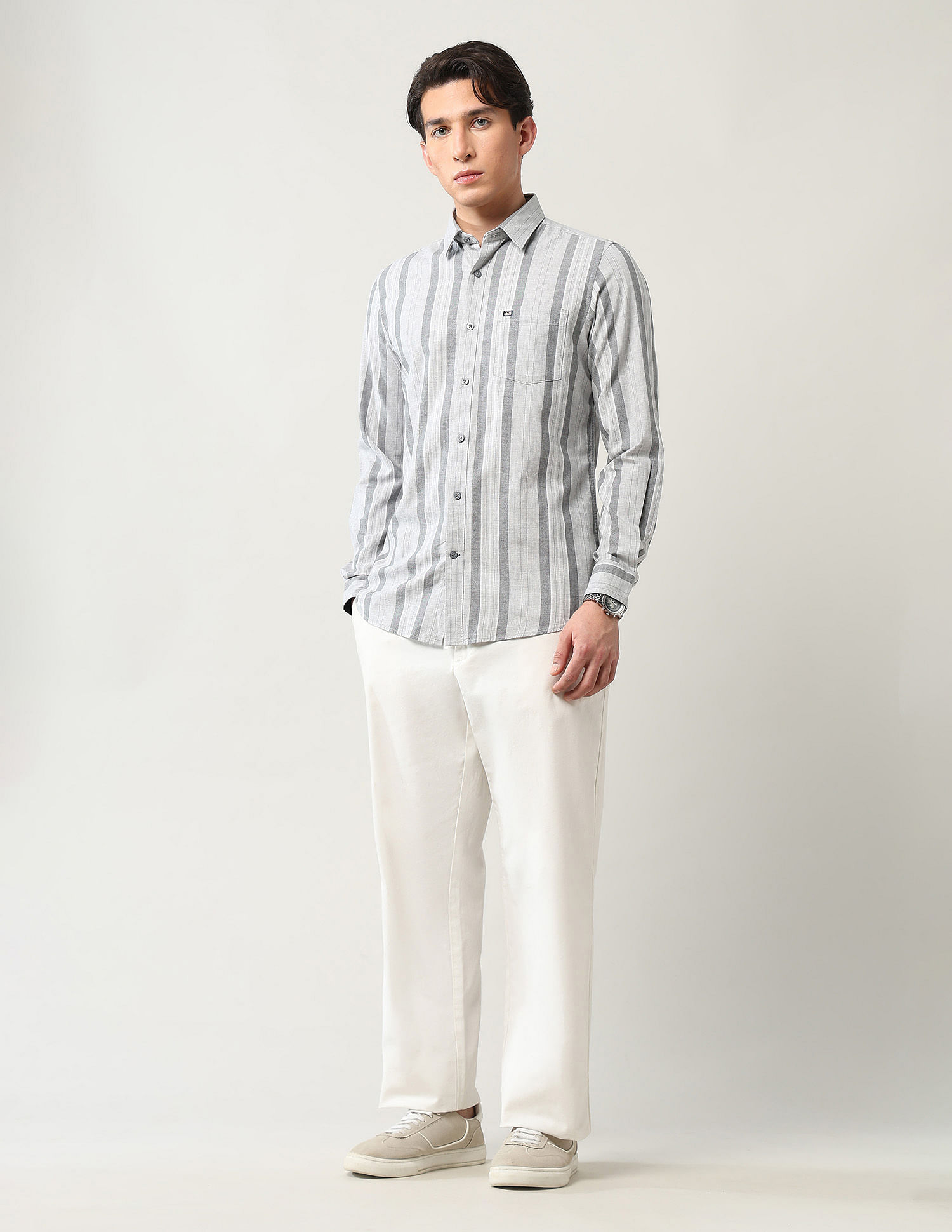 Arrow Sport Pure Cotton Herringbone Shirt
