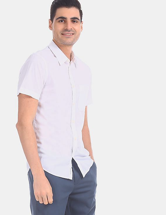 calvin klein short sleeve dress shirt