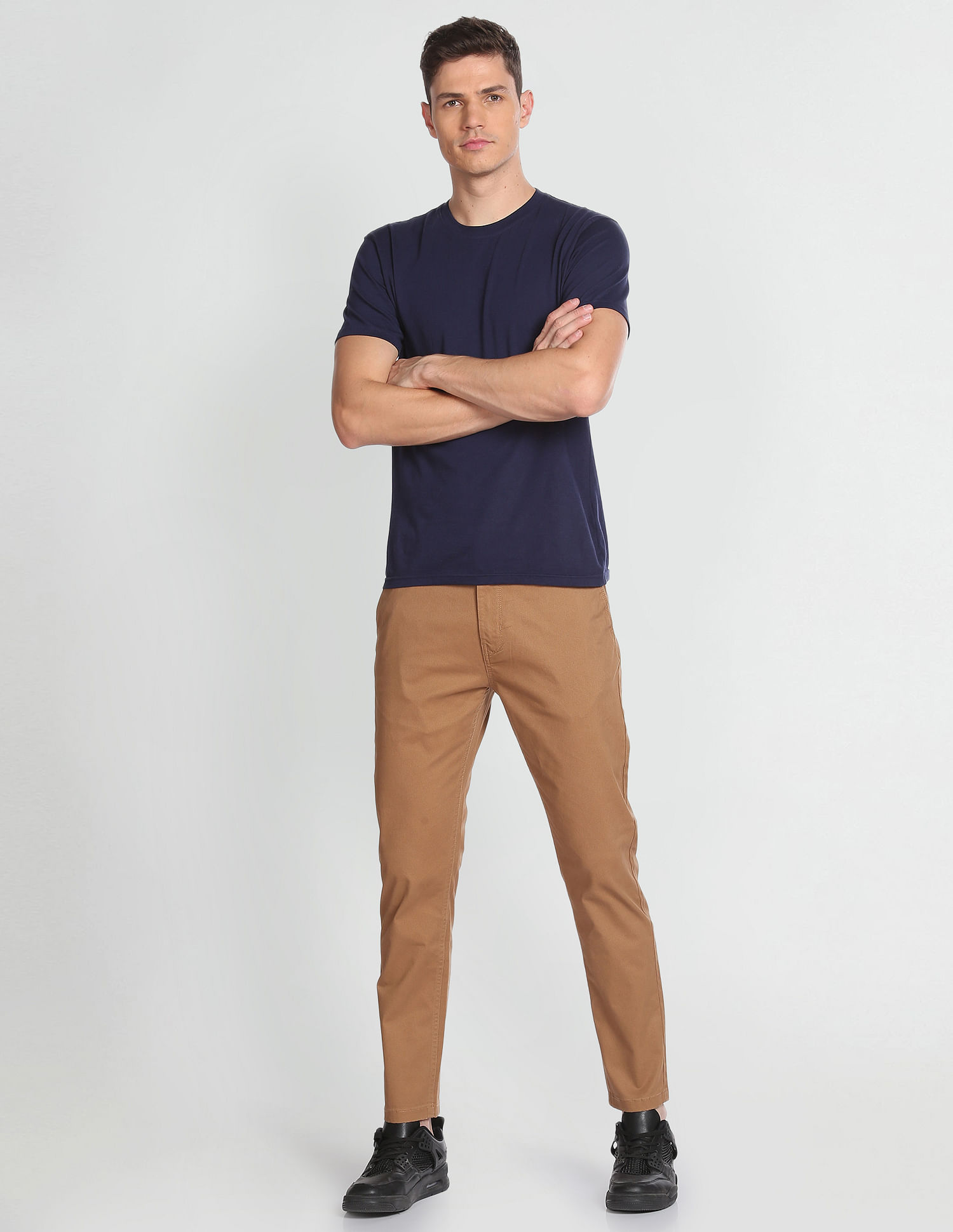 Flying Machine Twill Geometric Print Trousers