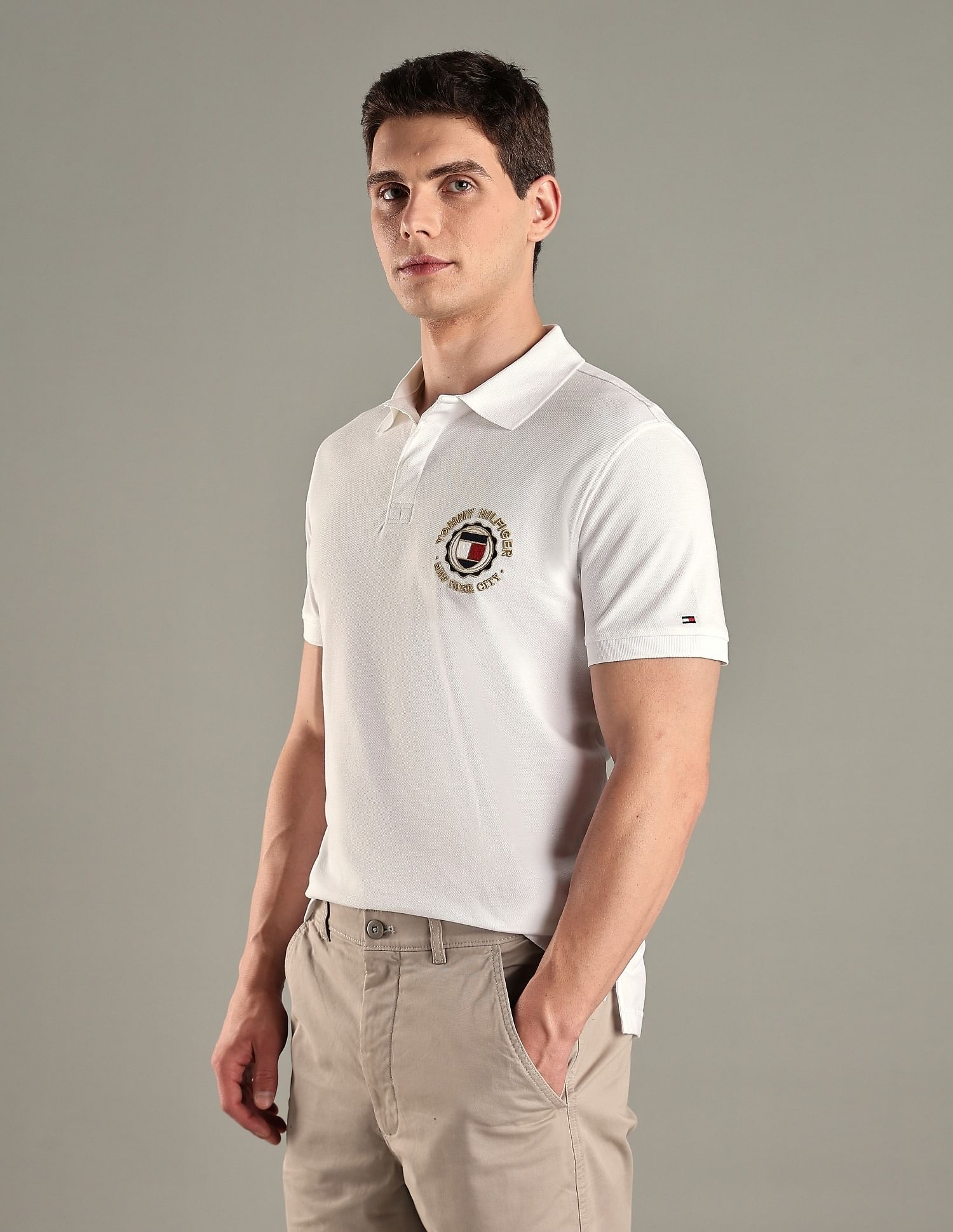 Tommy Hilfiger Embroidered Logo Regular-Fit Cotton Polo T-Shirt