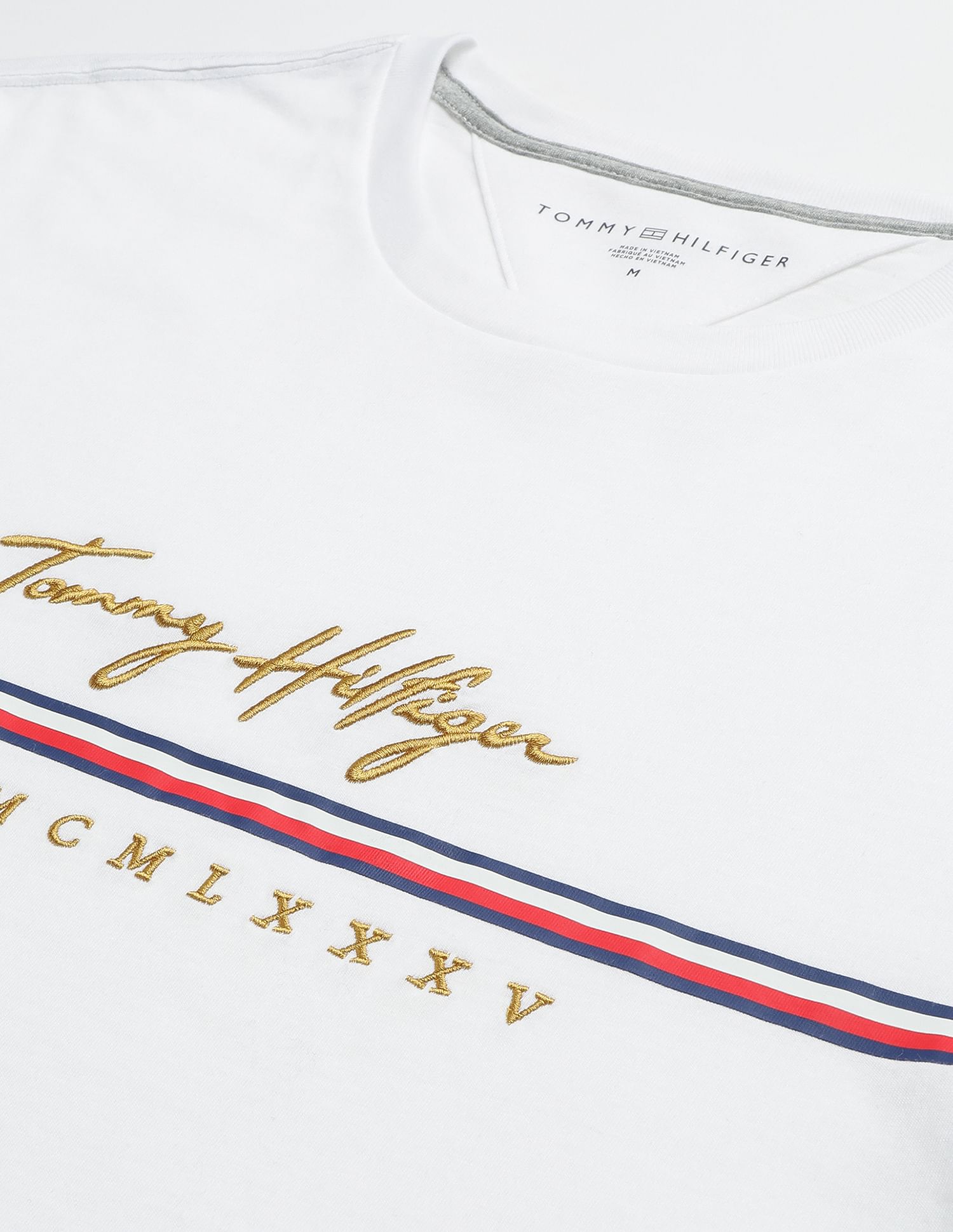 Tommy Hilfiger Brand Embroidered Cotton T-Shirt