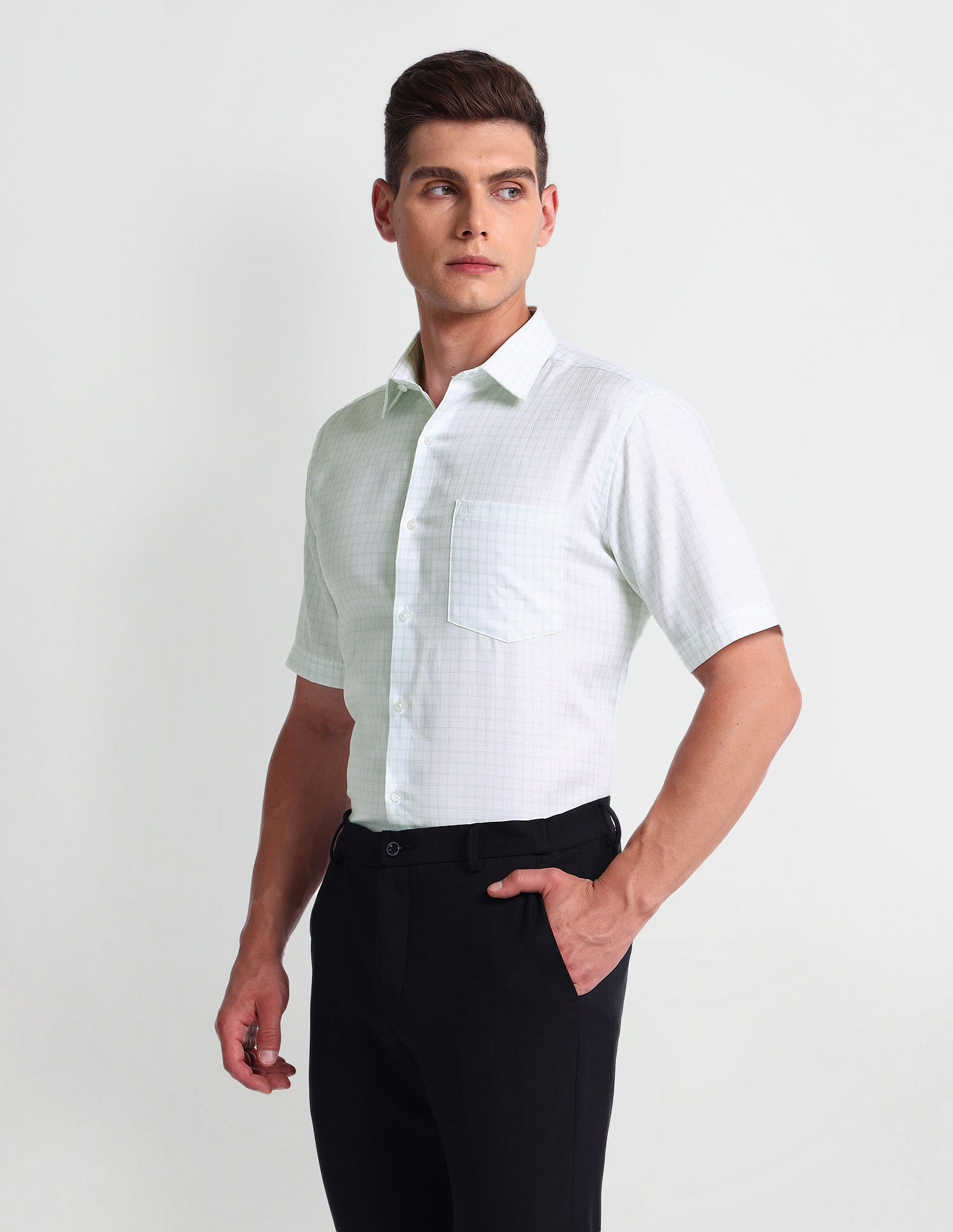 Arrow Pure Cotton Graph Check Shirt