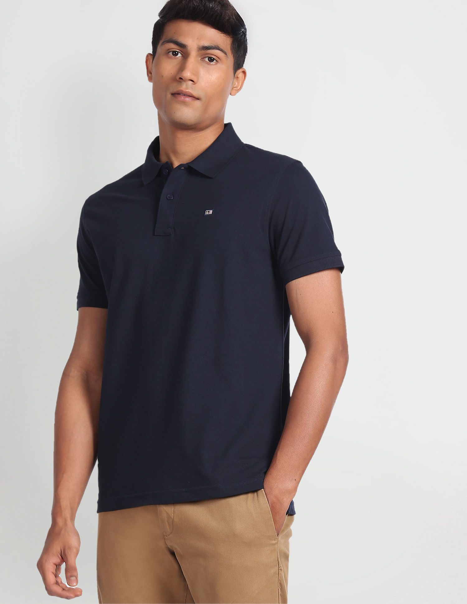 Arrow Sports Pure Cotton Solid Polo Shirt