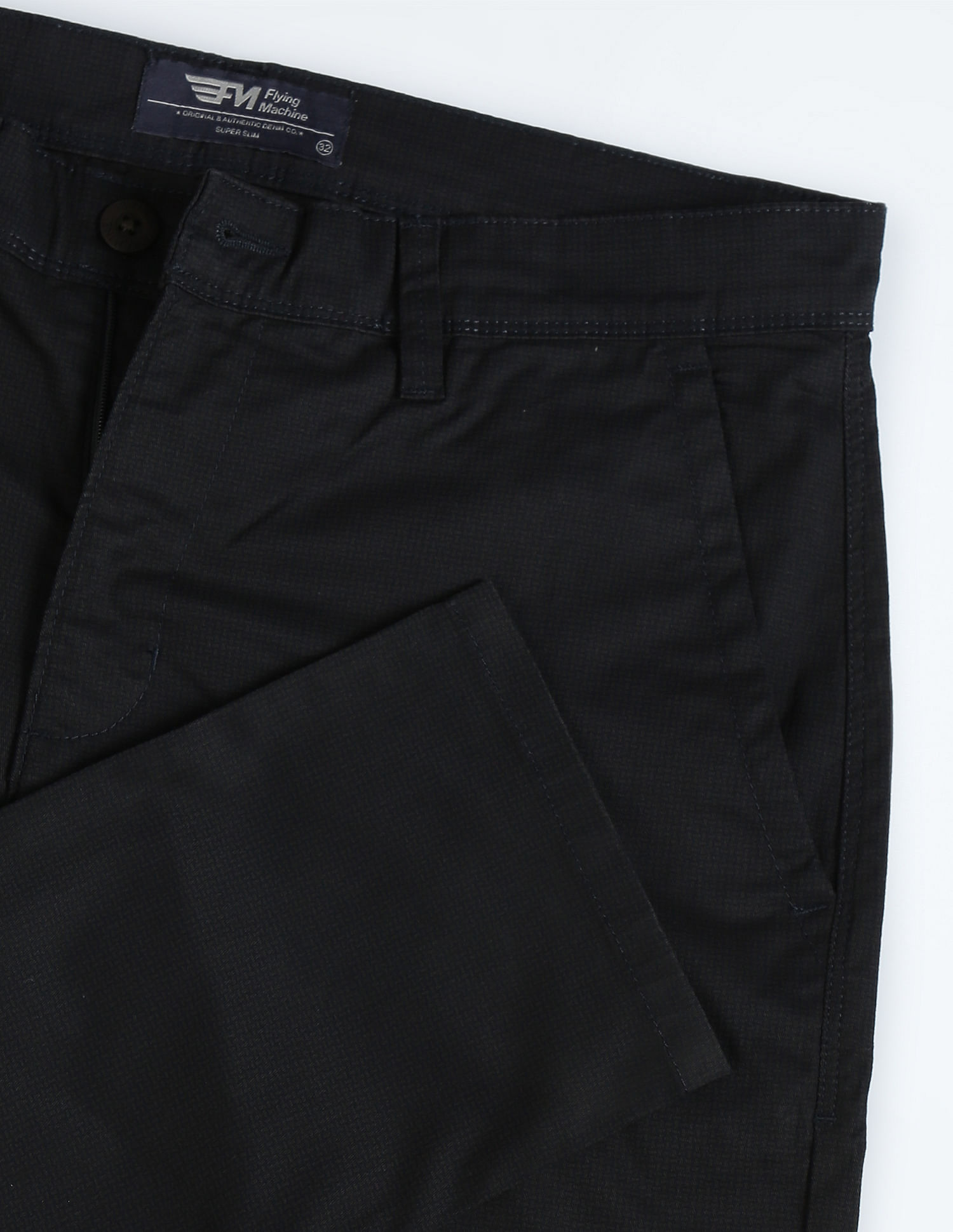 Flying Machine Super Slim Printed Twill Trousers