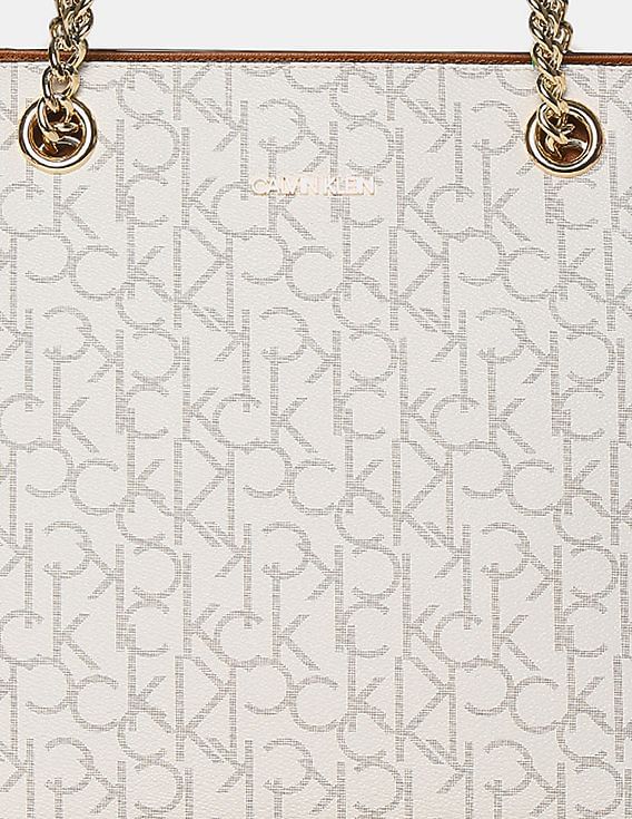 ★ ★ Women's CKJ Minimal Monogram Small Chain Fl Calvin-Klein-CKJ-Minimal-