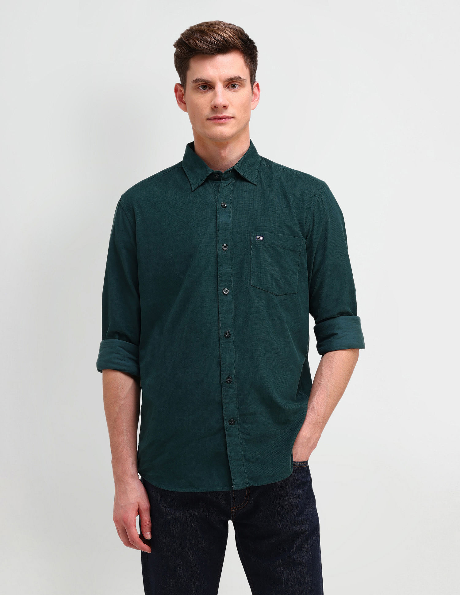 Arrow Sport Slim Fit Lightweight Corduroy Shirt