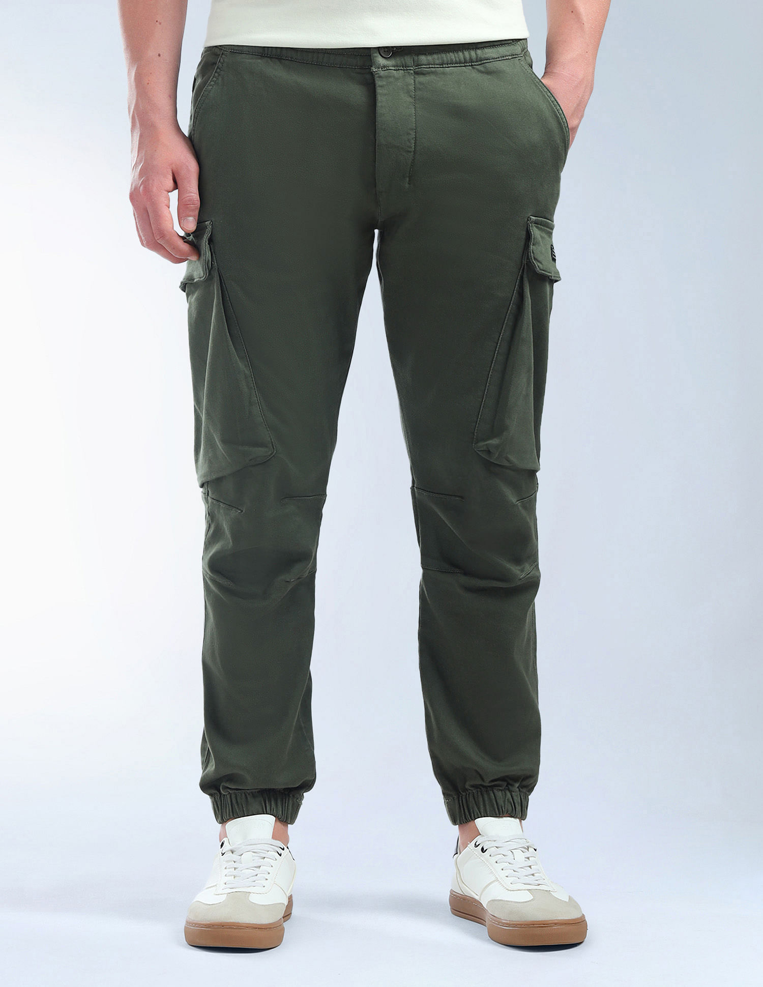 Flying Machine Solid Relaxed Fit Knitted Joggers