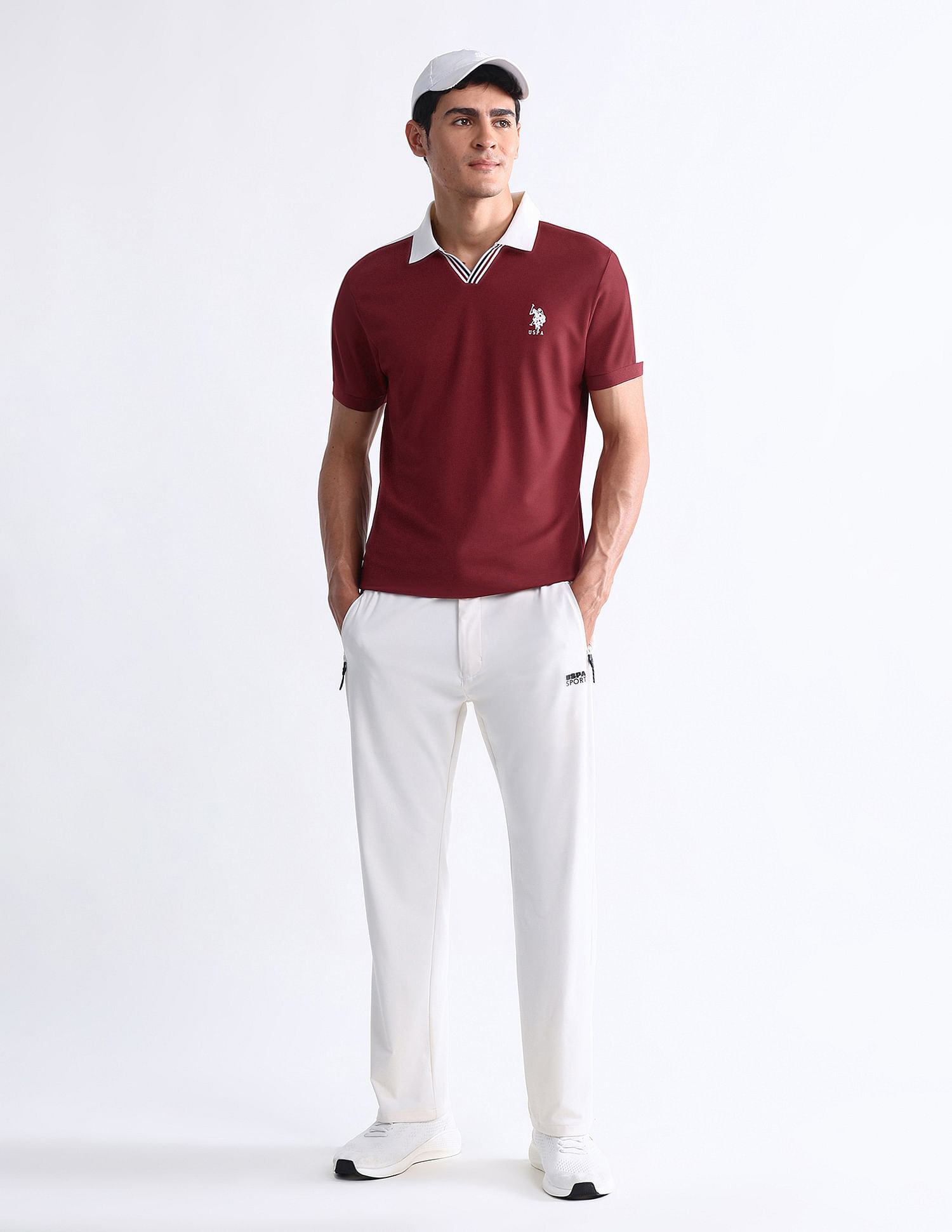 USPA Active Solid Slim Fit Polo Shirt