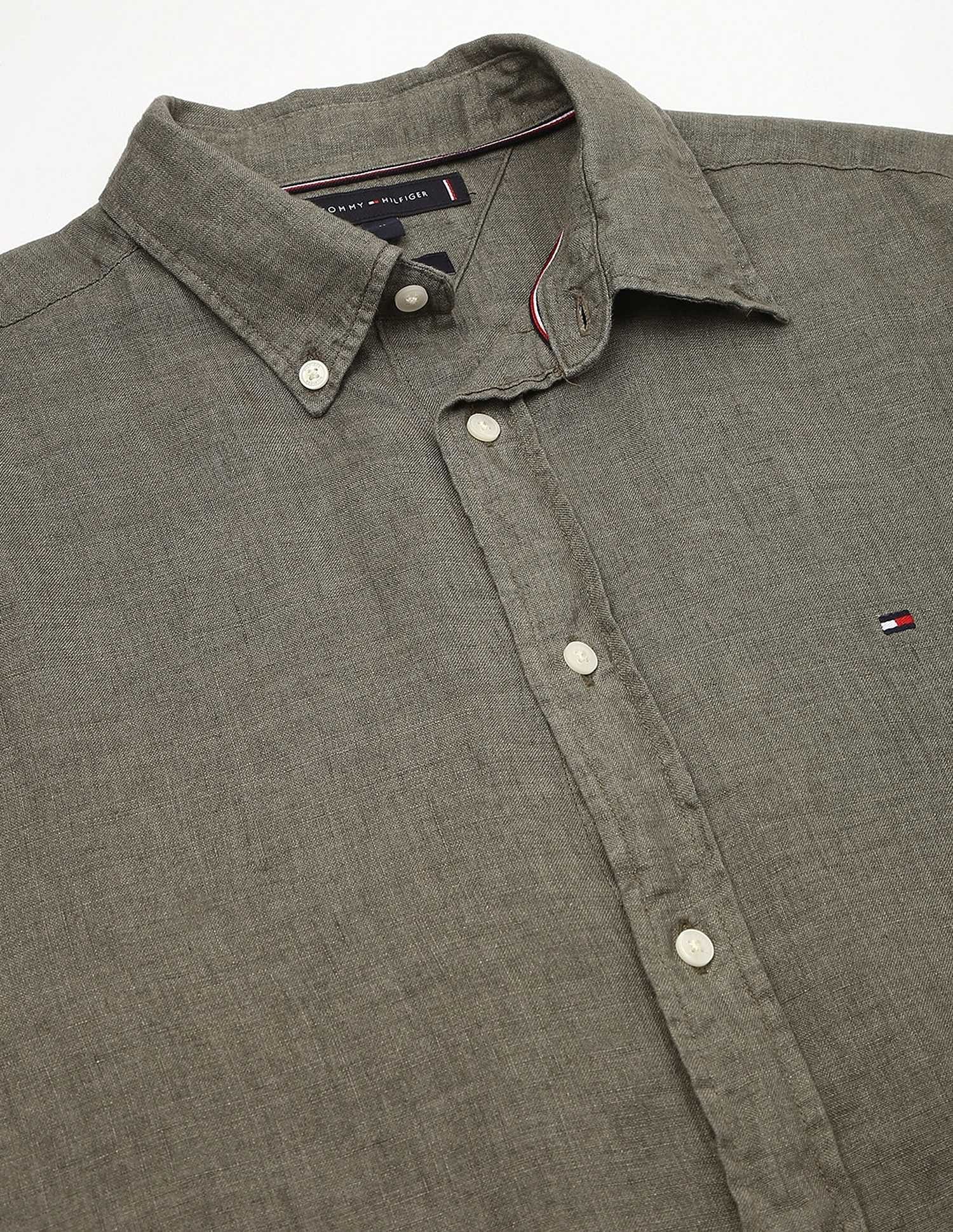 Tommy Hilfiger Solid Regular-Fit Linen Shirt