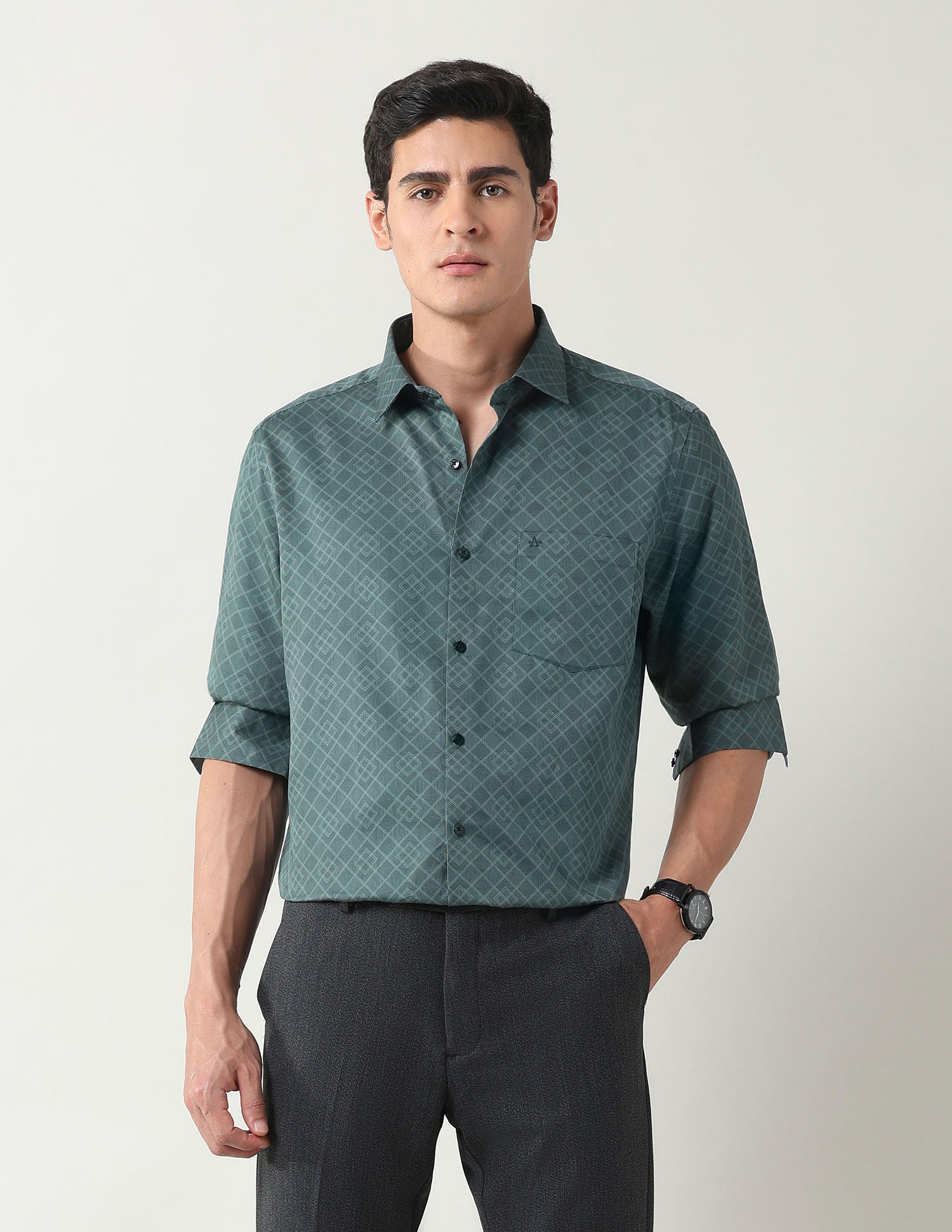 Arrow Geometric Printed Liberty Classic Fit Shirt
