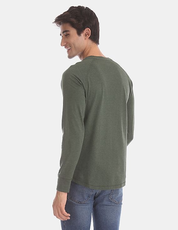 GAP Boys' Long Sleeve Washed Henley Shirt - Bainbridge Blue, Large, Regular Fit - View #4