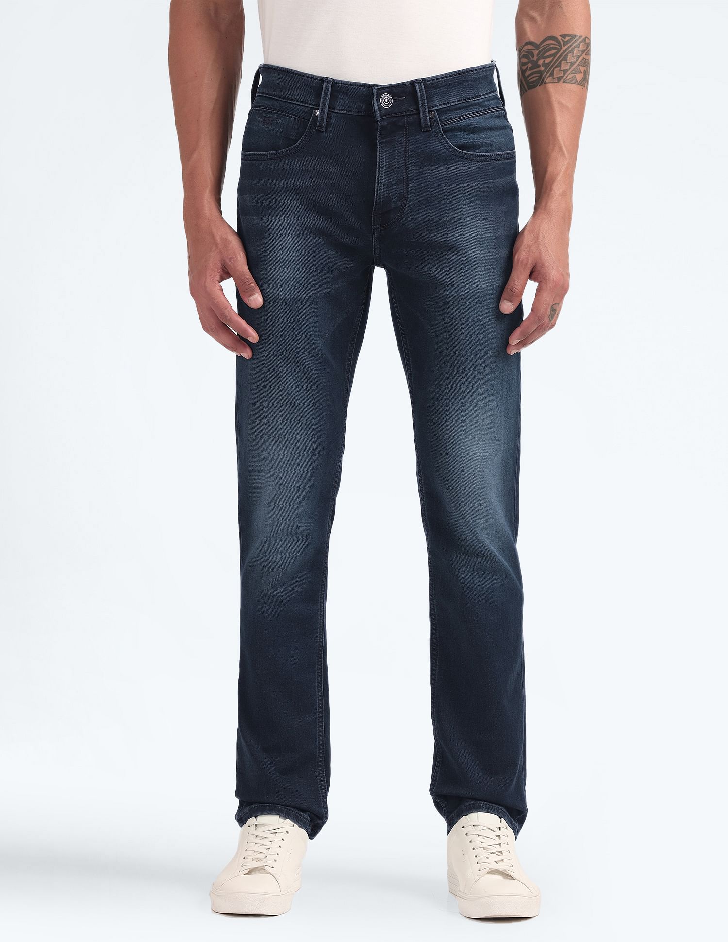Flying Machine Freddie Slim Straight Fit Rinsed Jeans