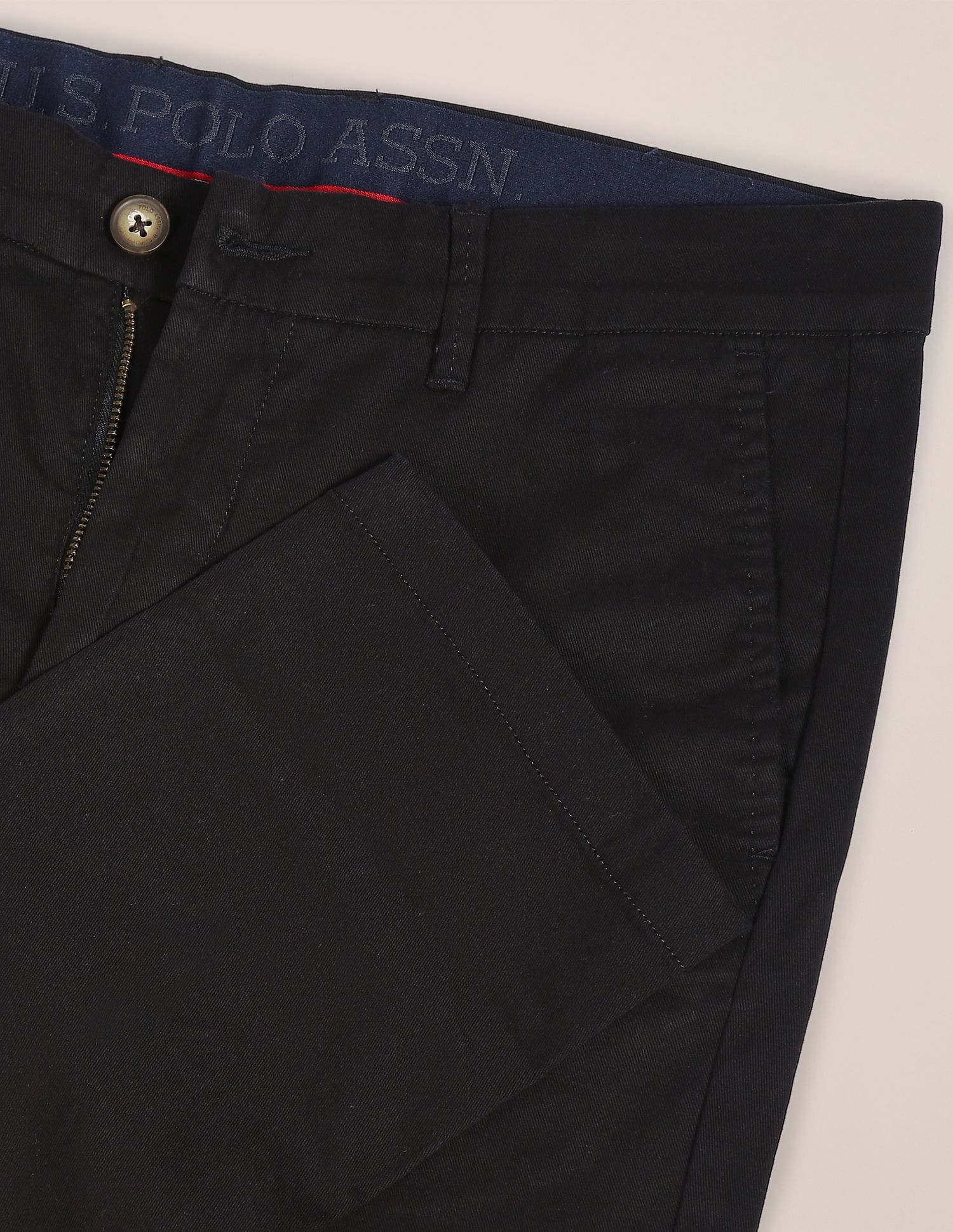 U.S. Polo Assn. Denver Slim Fit Solid Casual Trousers