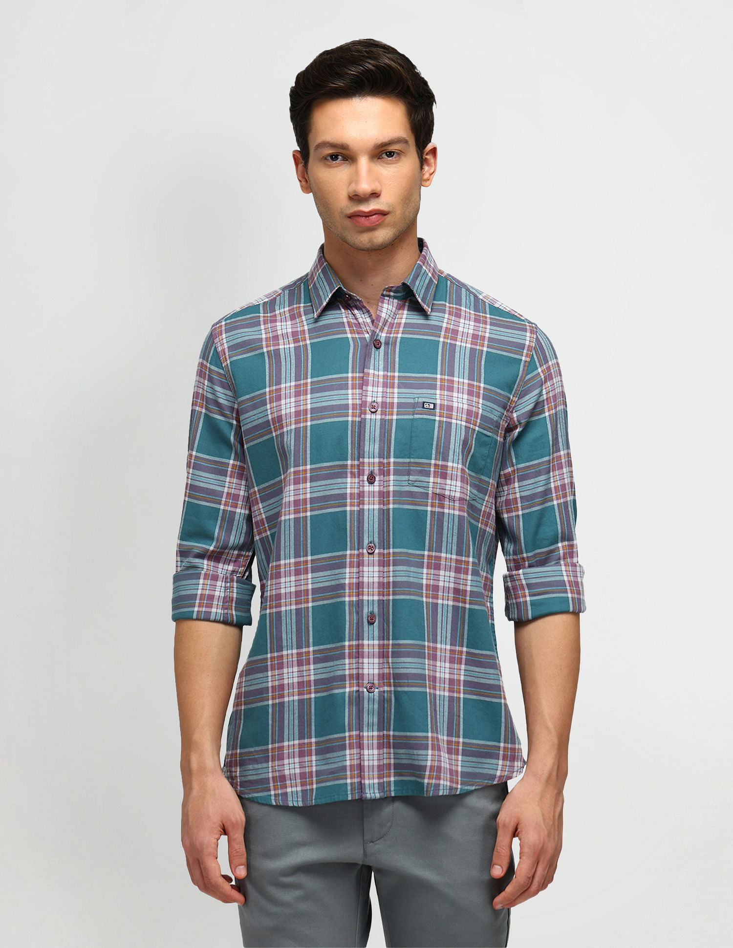 Arrow Sport Slim Fit Tartan Checked Shirt