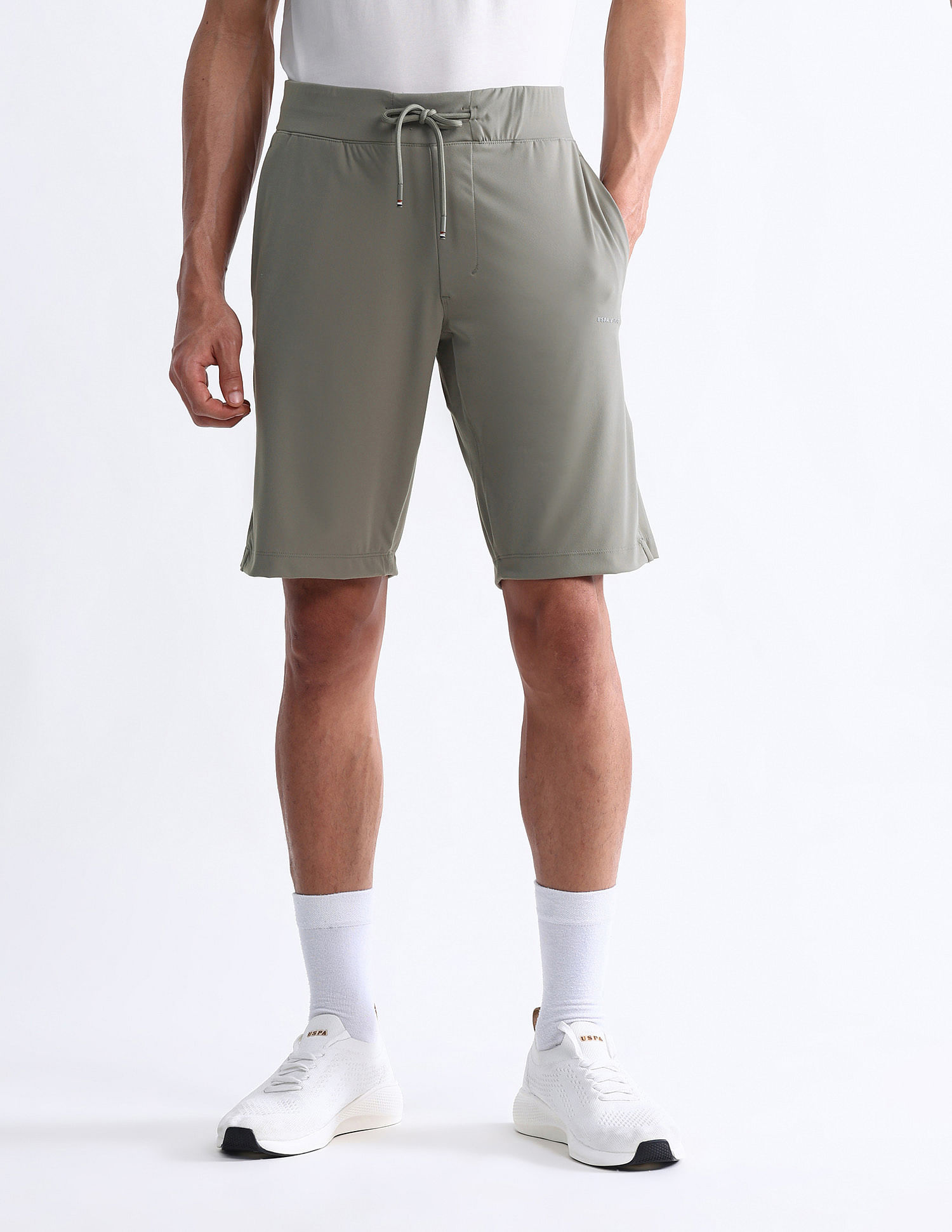 USPA Active Solid Slim Fit Active Shorts