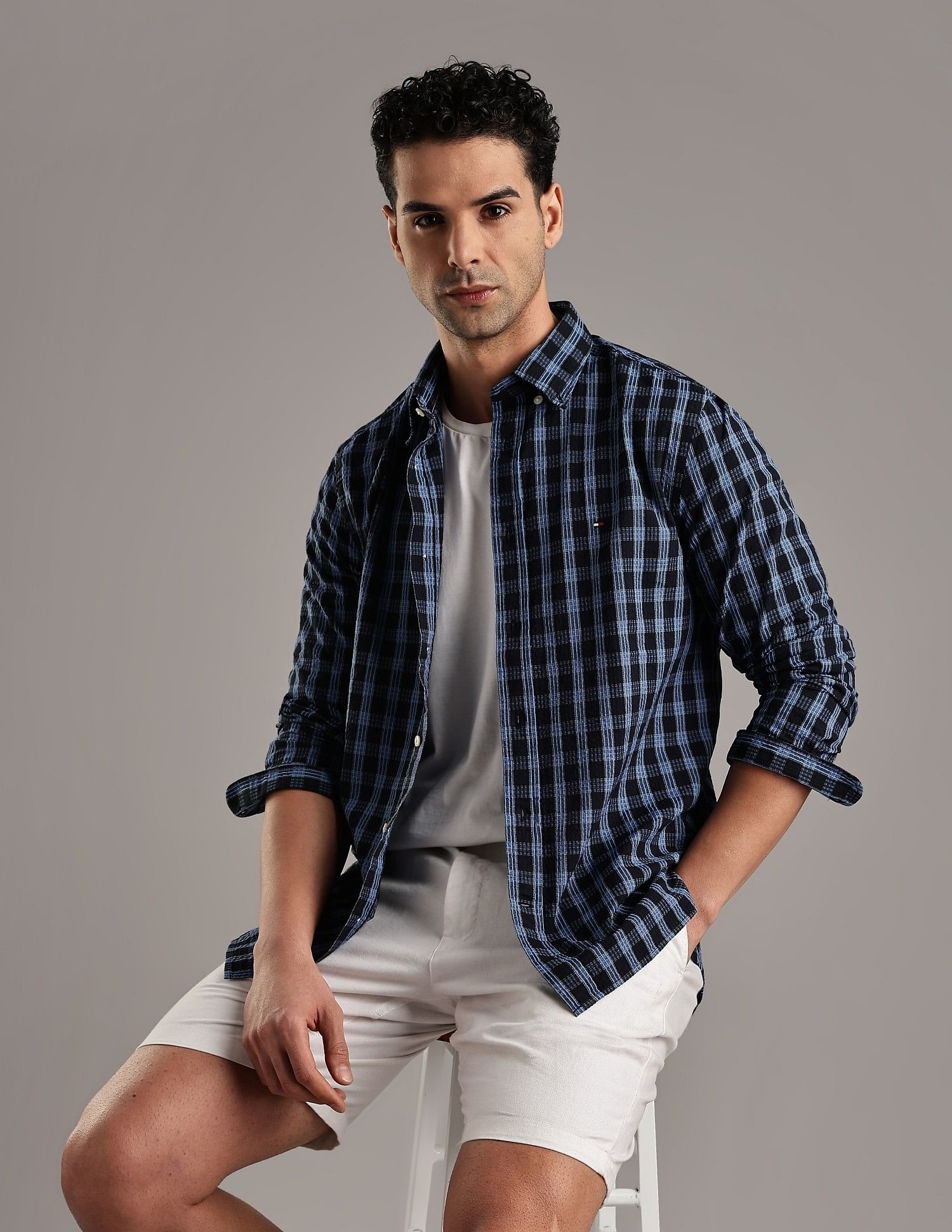 Tommy Hilfiger Checks Regular-Fit Cotton Shirt