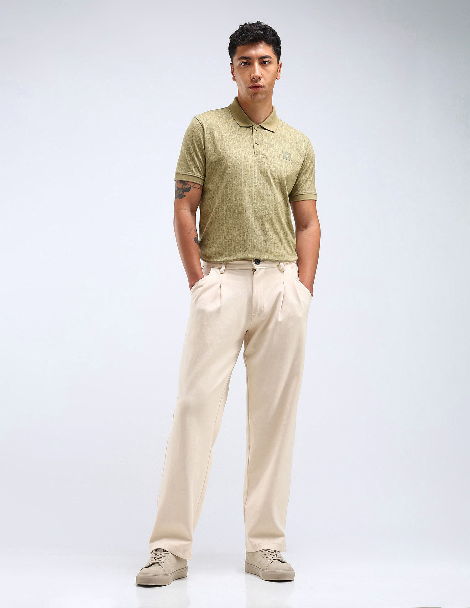 Flying Machine All-Over Regular Fit Polo Shirt
