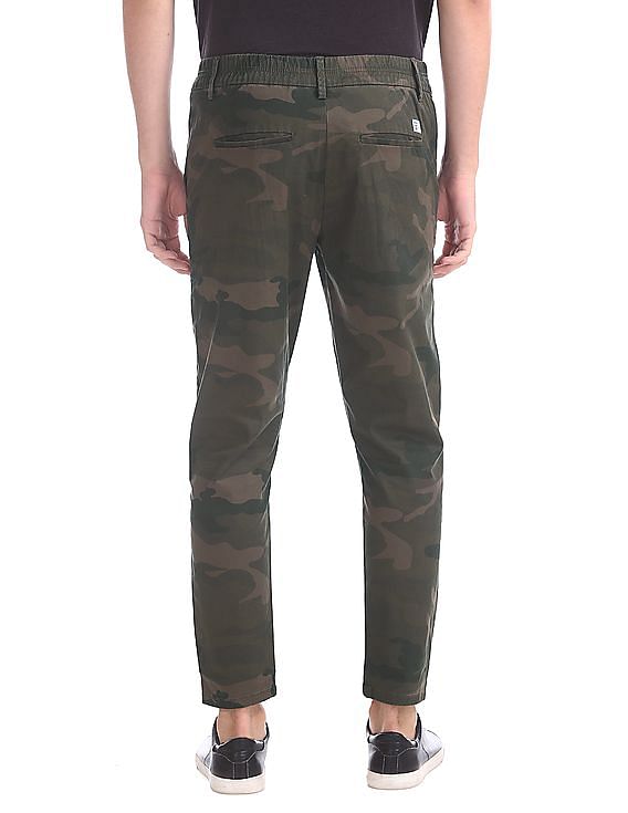 Buy John Players Men Green Camouflage Print Slim Fit Trousers  Trousers  for Men 300536  Myntra