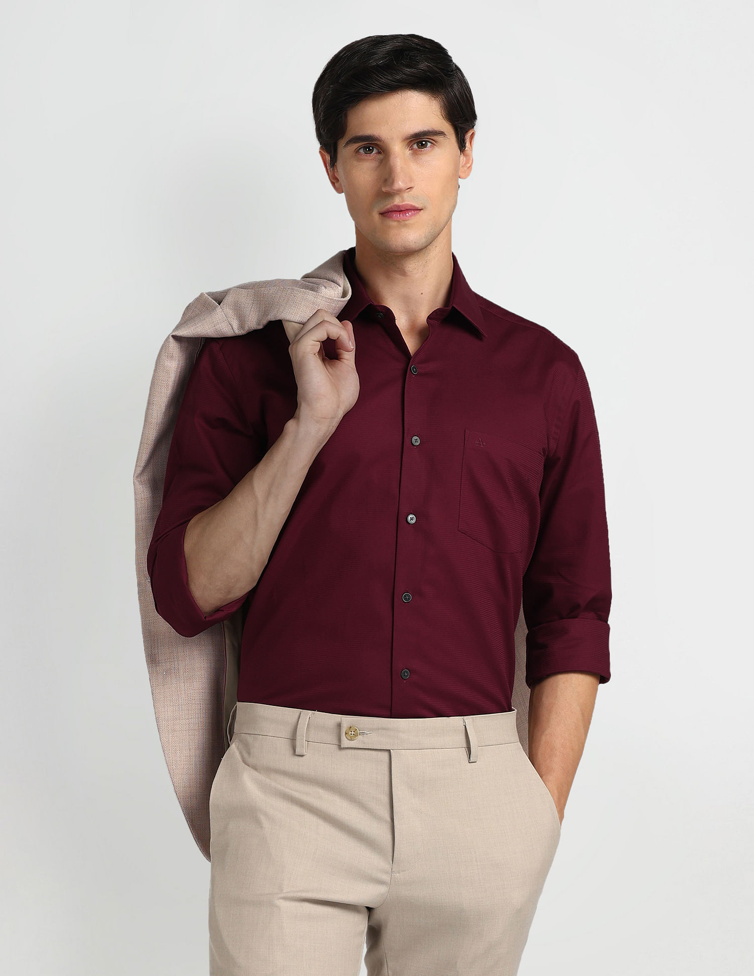Arrow Horizontal Stripe Slim Fit Shirt