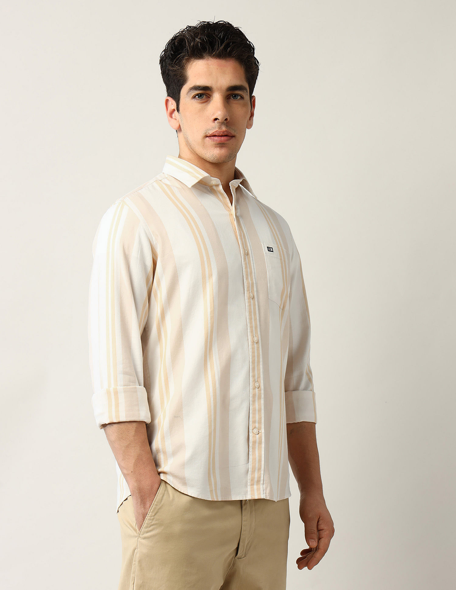 Arrow Sport Vertical Striped Slim Fit Shirt