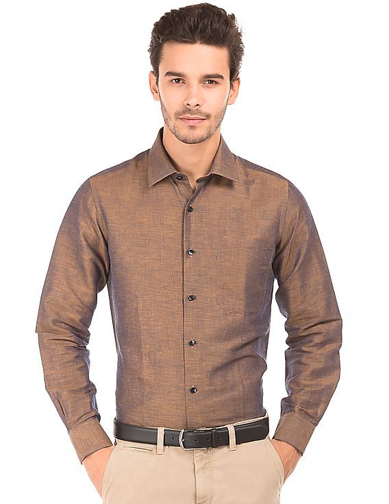 Buy Arrow Dual Tone Regular Fit Shirt - NNNOW.com