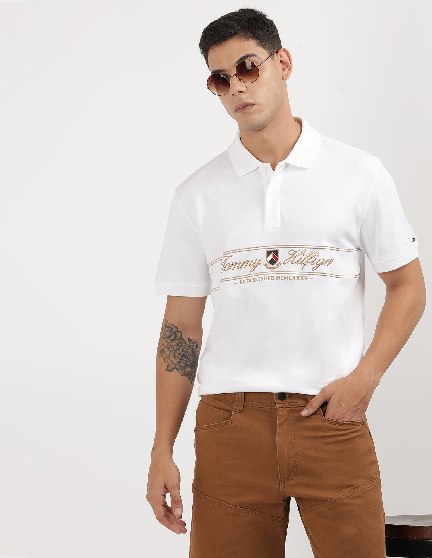 【新品タグ有】logo embroidery pleats polo op Buy Tommy Hilfiger Brand Embroidered Signature Polo Shirt - NNNOW.com