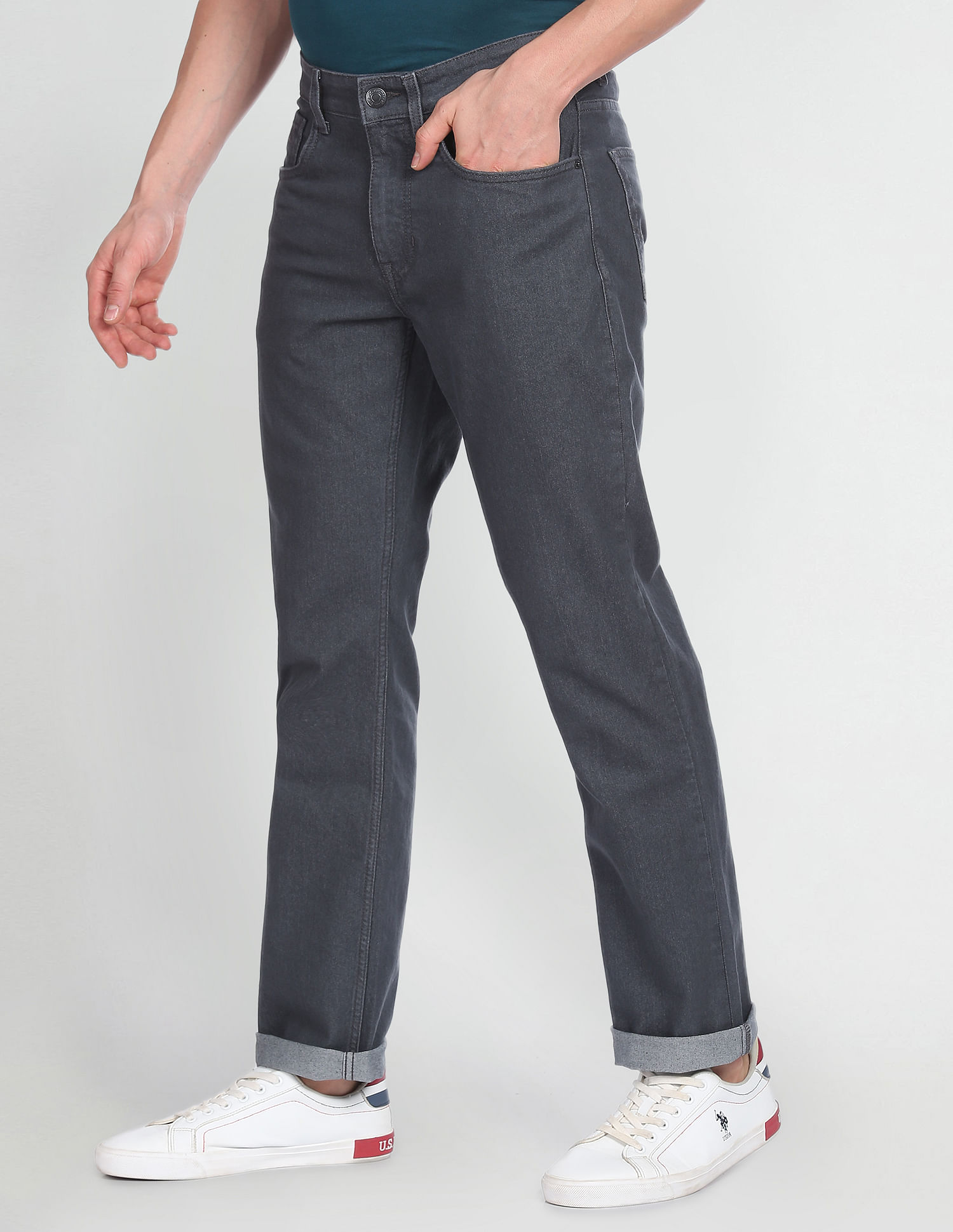 U.S. Polo Assn. Denim Co. Slim Straight Fit Grey Jeans