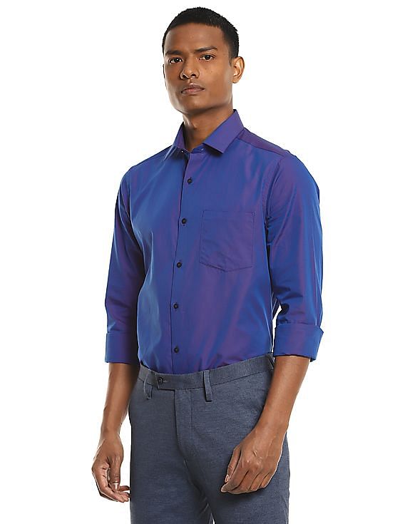 purple formal shirt