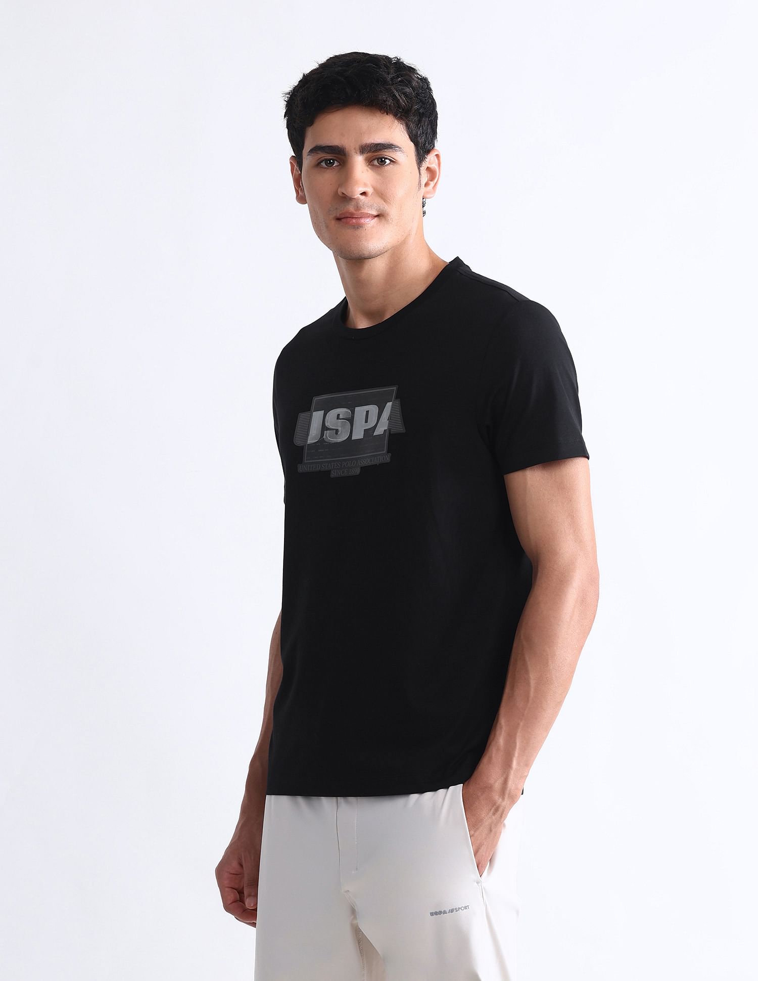 USPA Active Brand Printed Slim Fit T-Shirt