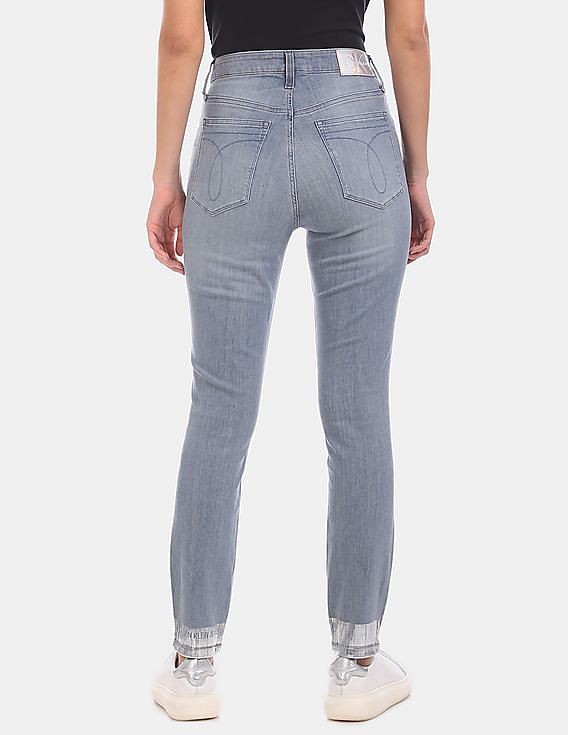 Buy Calvin Klein Women Blue Skinny Fit High Rise Faded Stretch Jeans NNNOW