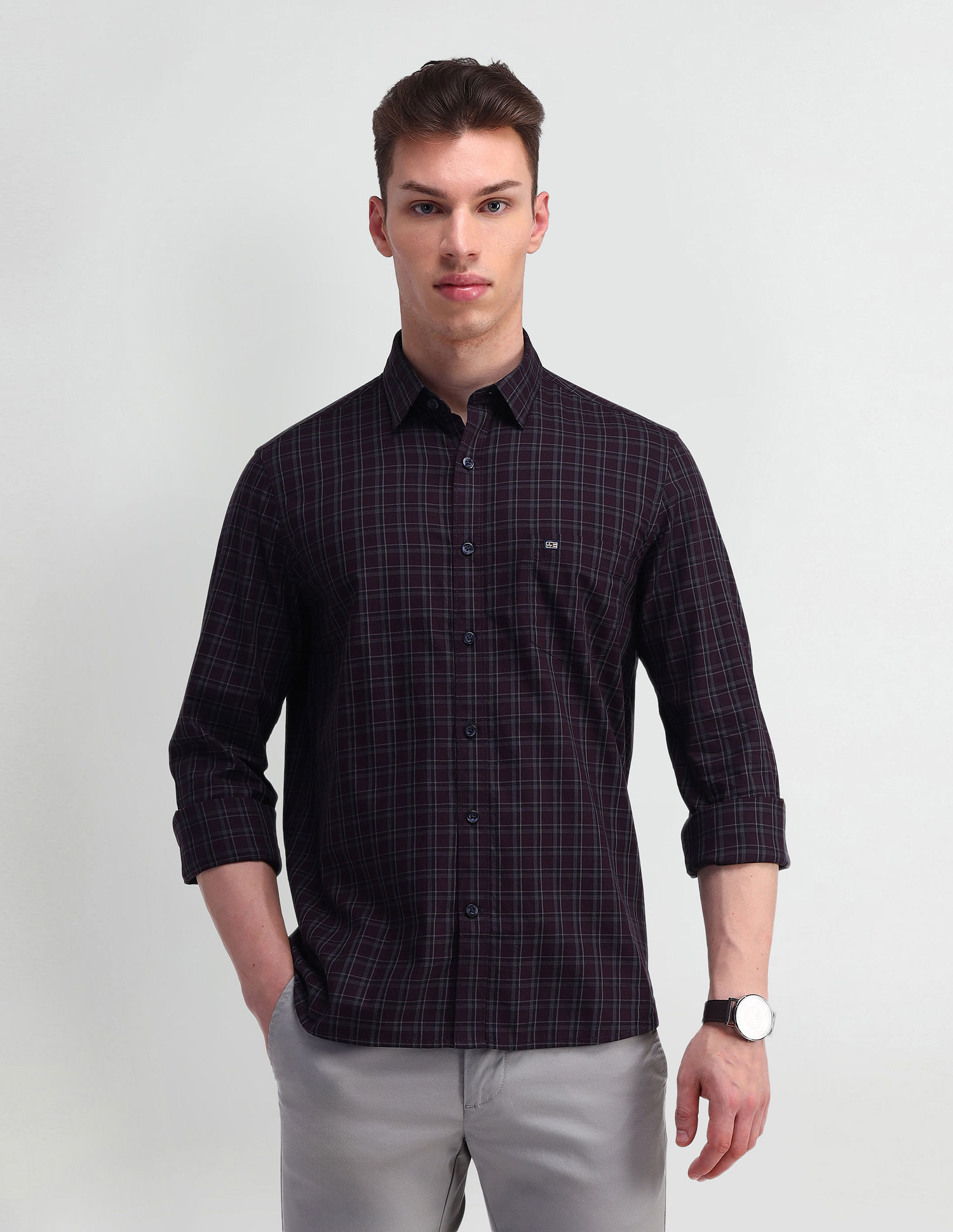 Arrow Sport Tailored Fit Dupplin Checked Shirt
