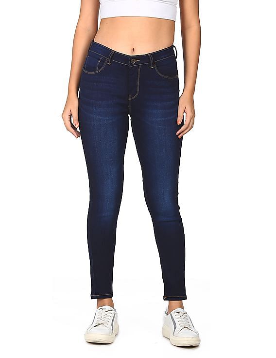 Flying Machine Women Mid Rise Wash Jeans