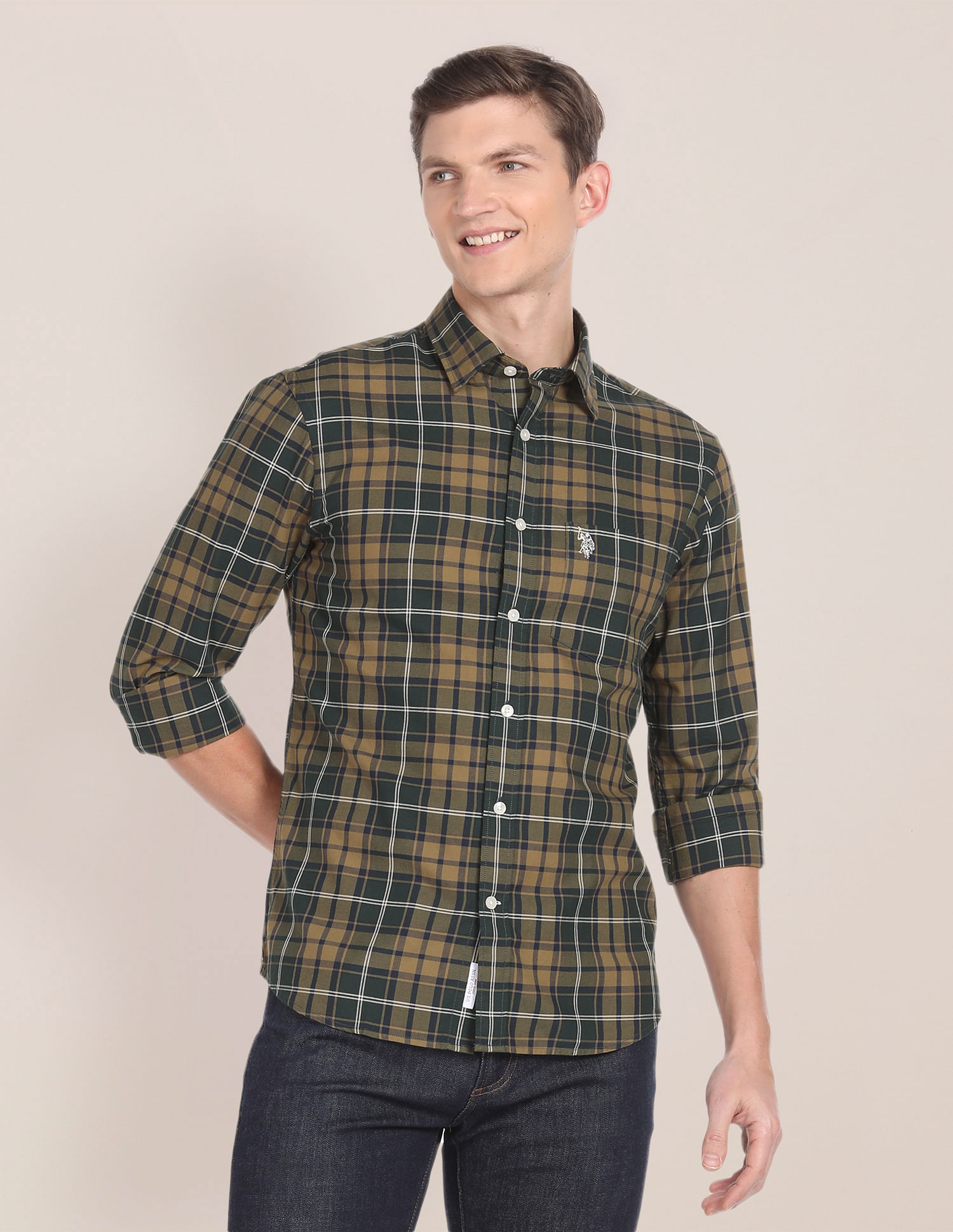 U.S. Polo Assn. Tartan Check Dobby Tailored Shirt