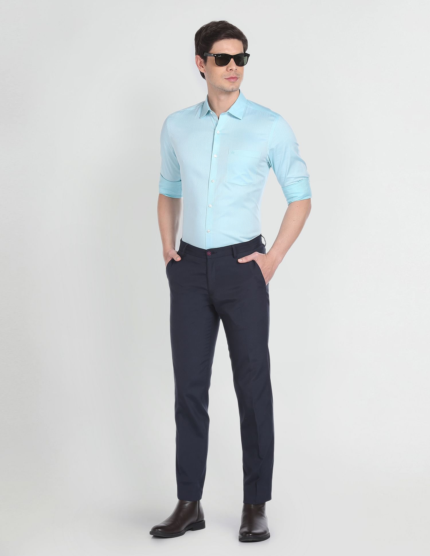 Arrow Cutaway Collar Self Design Shirt