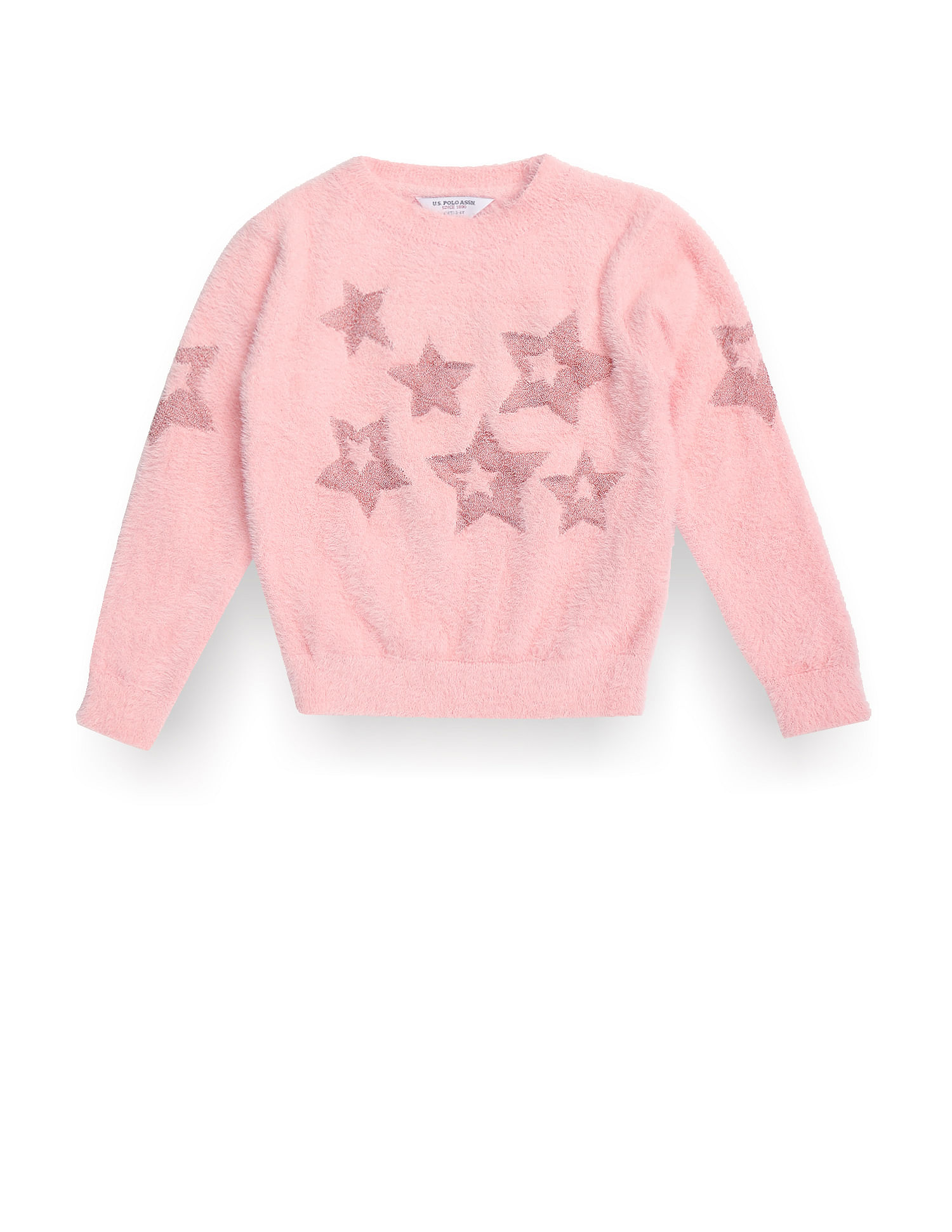 U.S. Polo Assn. Kids Girls Patterned Knit Pullover Sweater