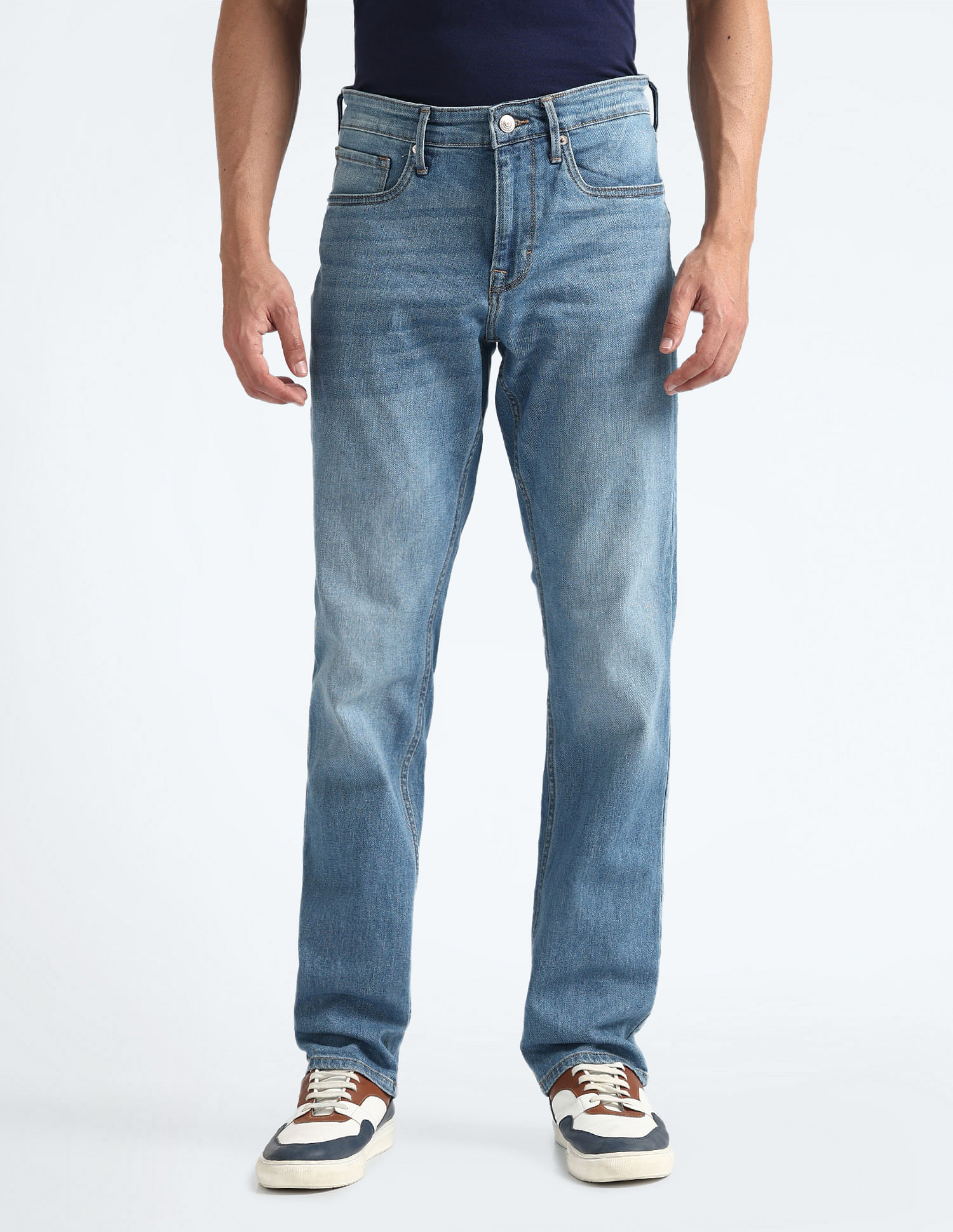 Flying Machine Freddie Slim Straight Mid Rise Jeans