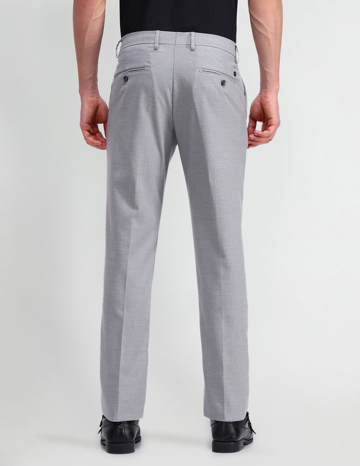 Arrow Denver Slim Solid Dobby Trousers