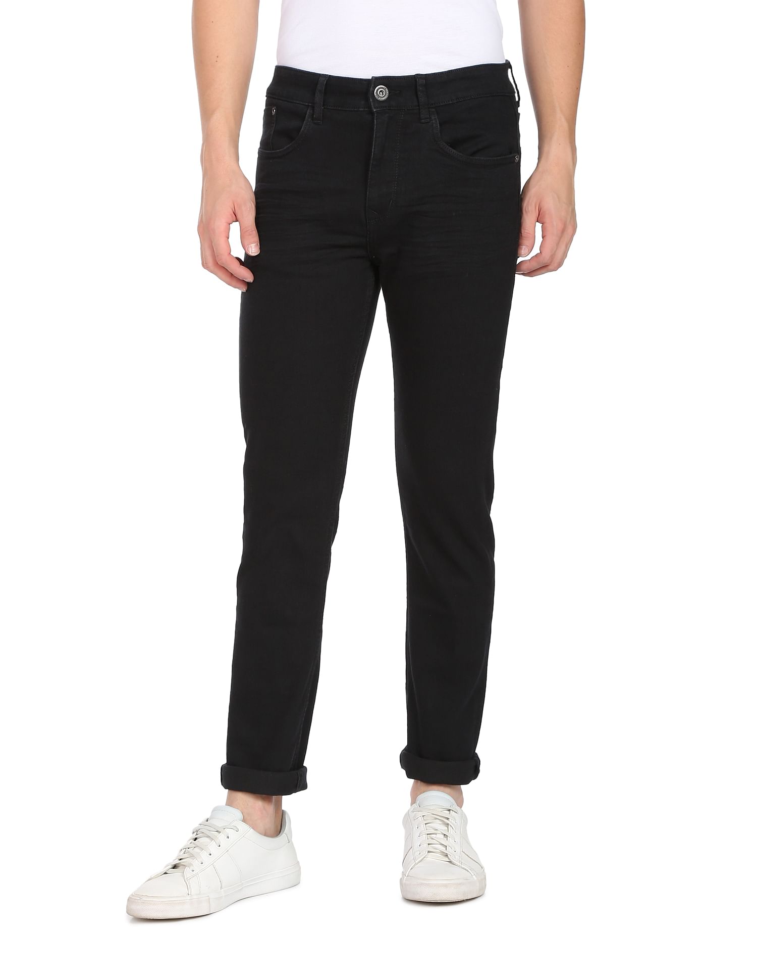 AD by Arvind Mid Rise Slim Fit Rinsed Jeans