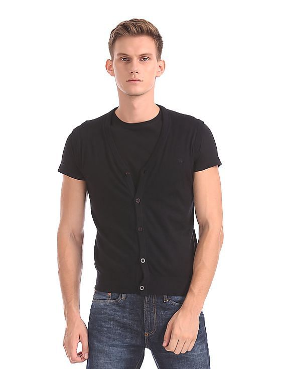 Arrow Sports V-Neck Merino Wool Cashmere Cardigan