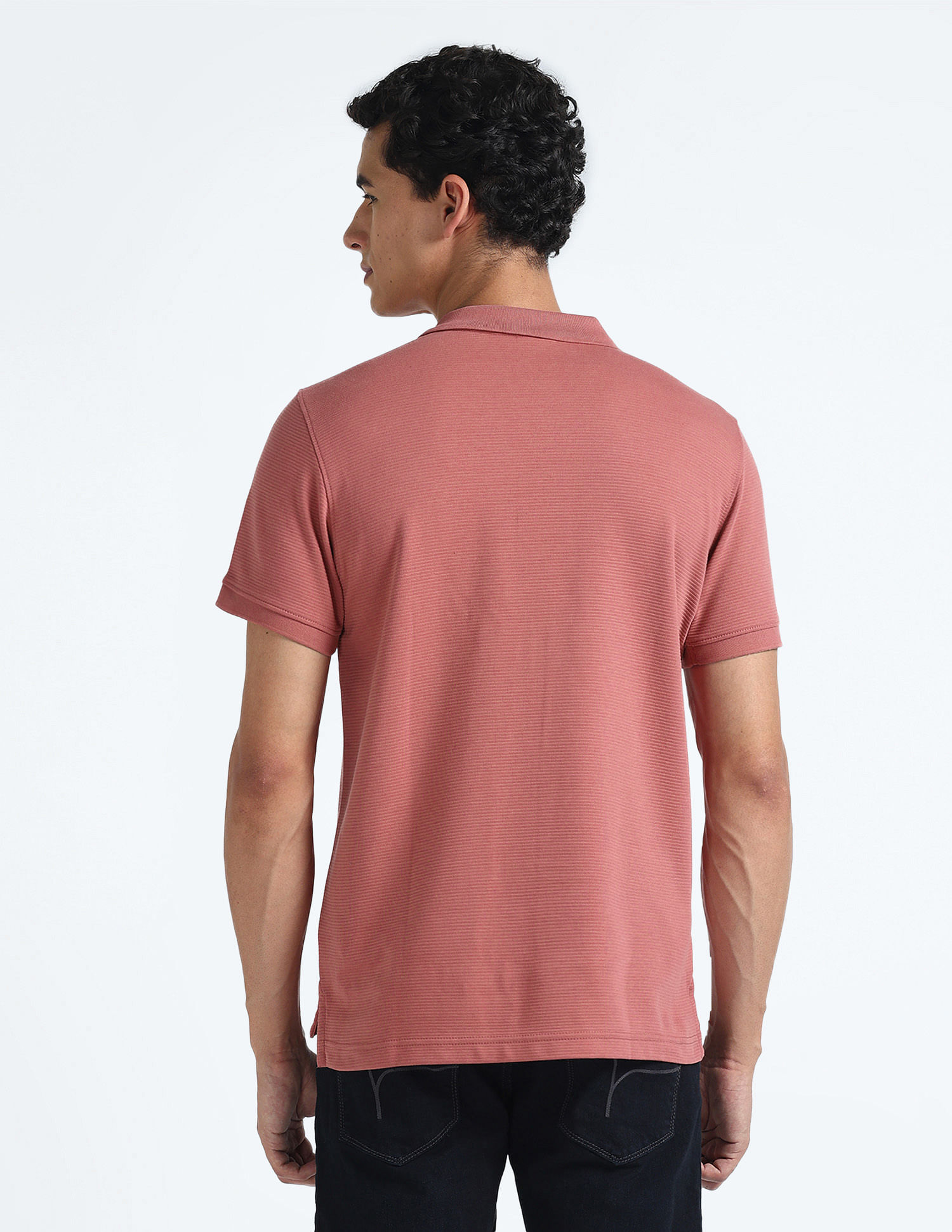 Flying Machine Horizontal Stripe Cotton Polo Shirt