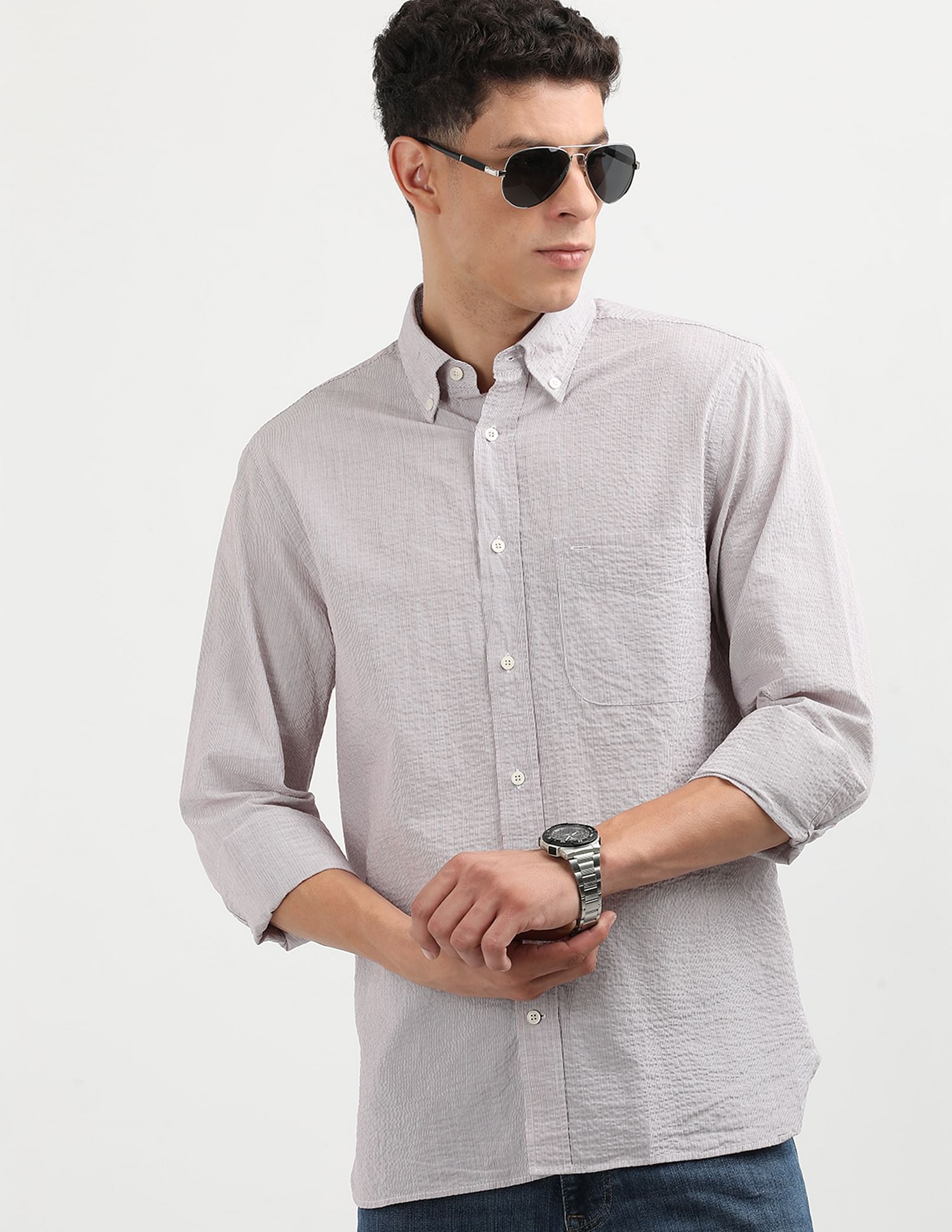 Tommy Hilfiger Mini Crinkle Stripe Shirt