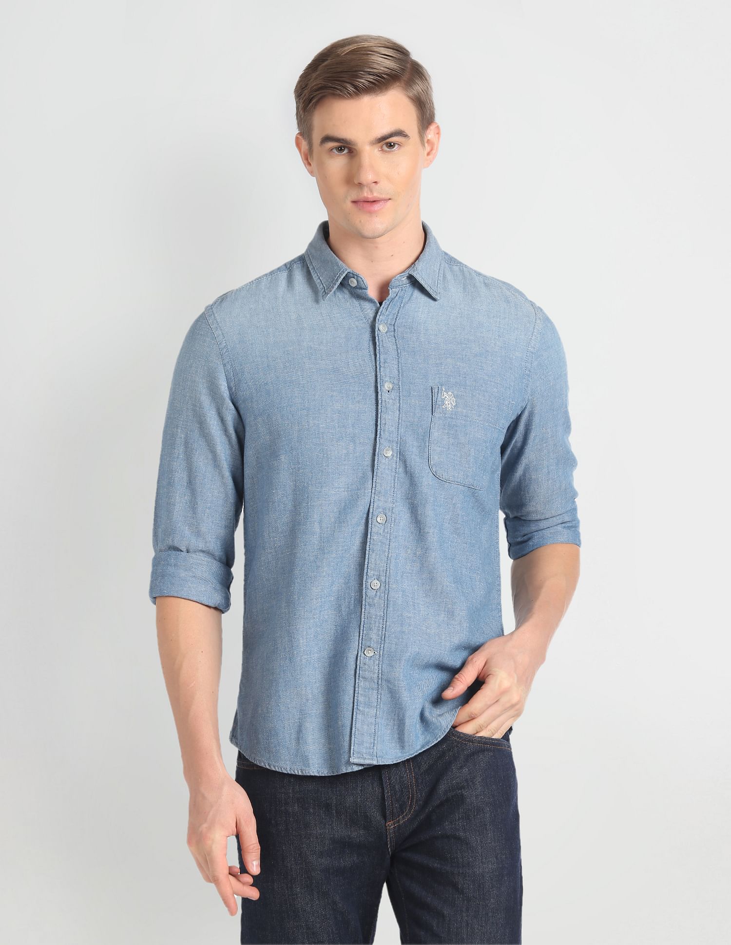 U.S. Polo Assn. Denim Co. Washed Slim Fit Shirt