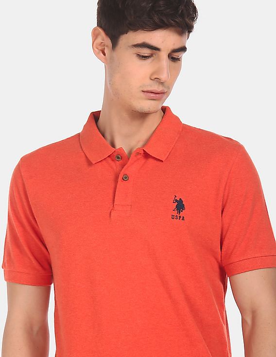 U.S. Polo Assn. Ribbed Collar Cotton Solid Pique Polo Shirt