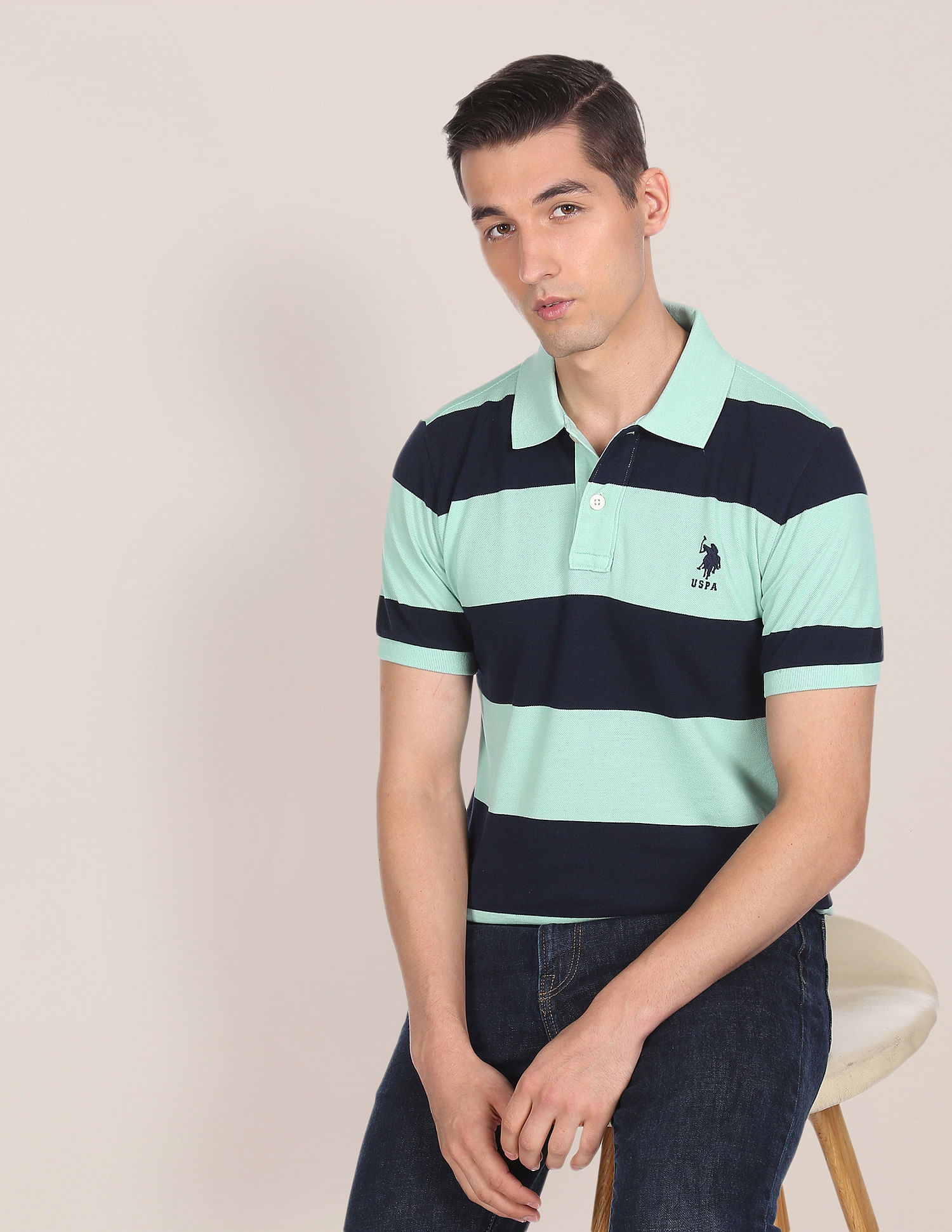 Buy U.S. Polo Assn. Pique Striped Polo Shirt - NNNOW.com